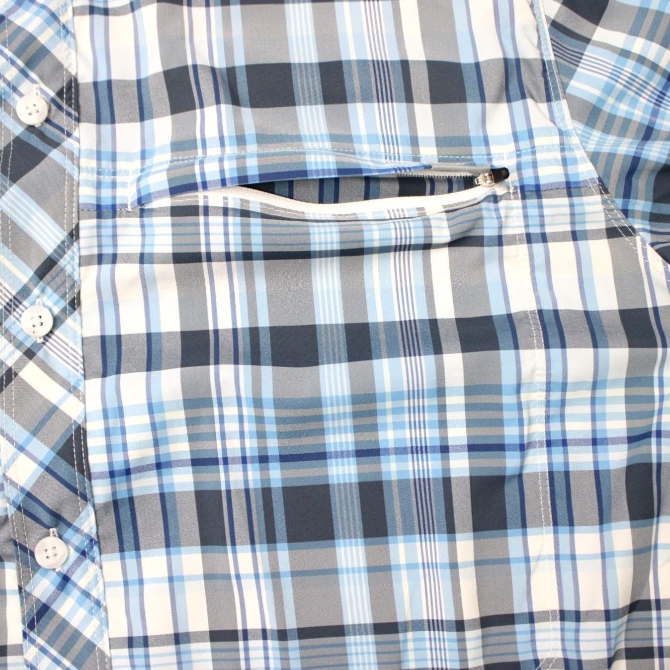 Vintage Simms Shirt Mens Large Blue Plaid Brrr Nylon Stretch Button-Up Long Sleeve Fishing Shirt Size US L / EU 52-54 / 3 - 5 Thumbnail