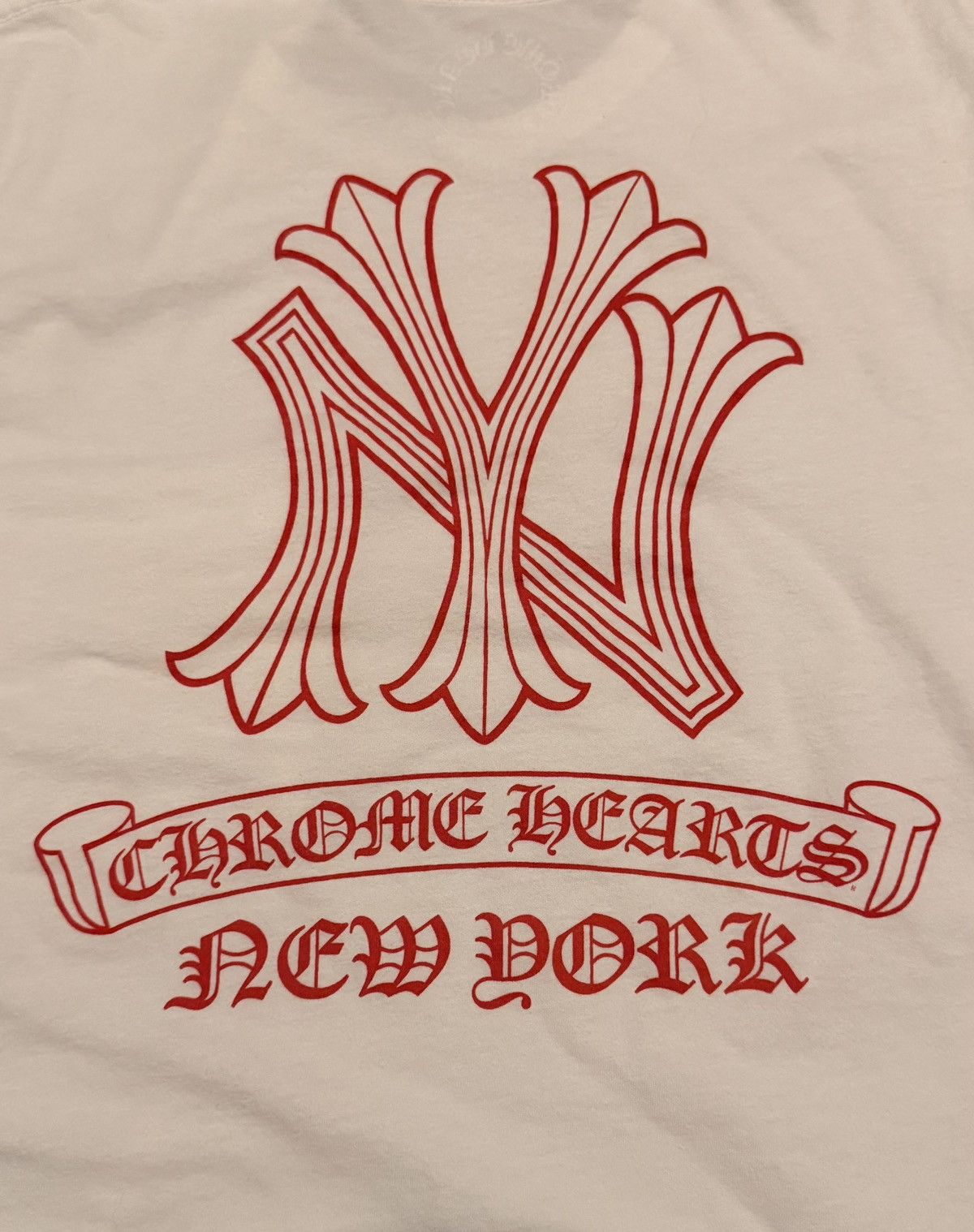 Chrome Hearts YANKEES New York RARE Tee Big Apple Red Small