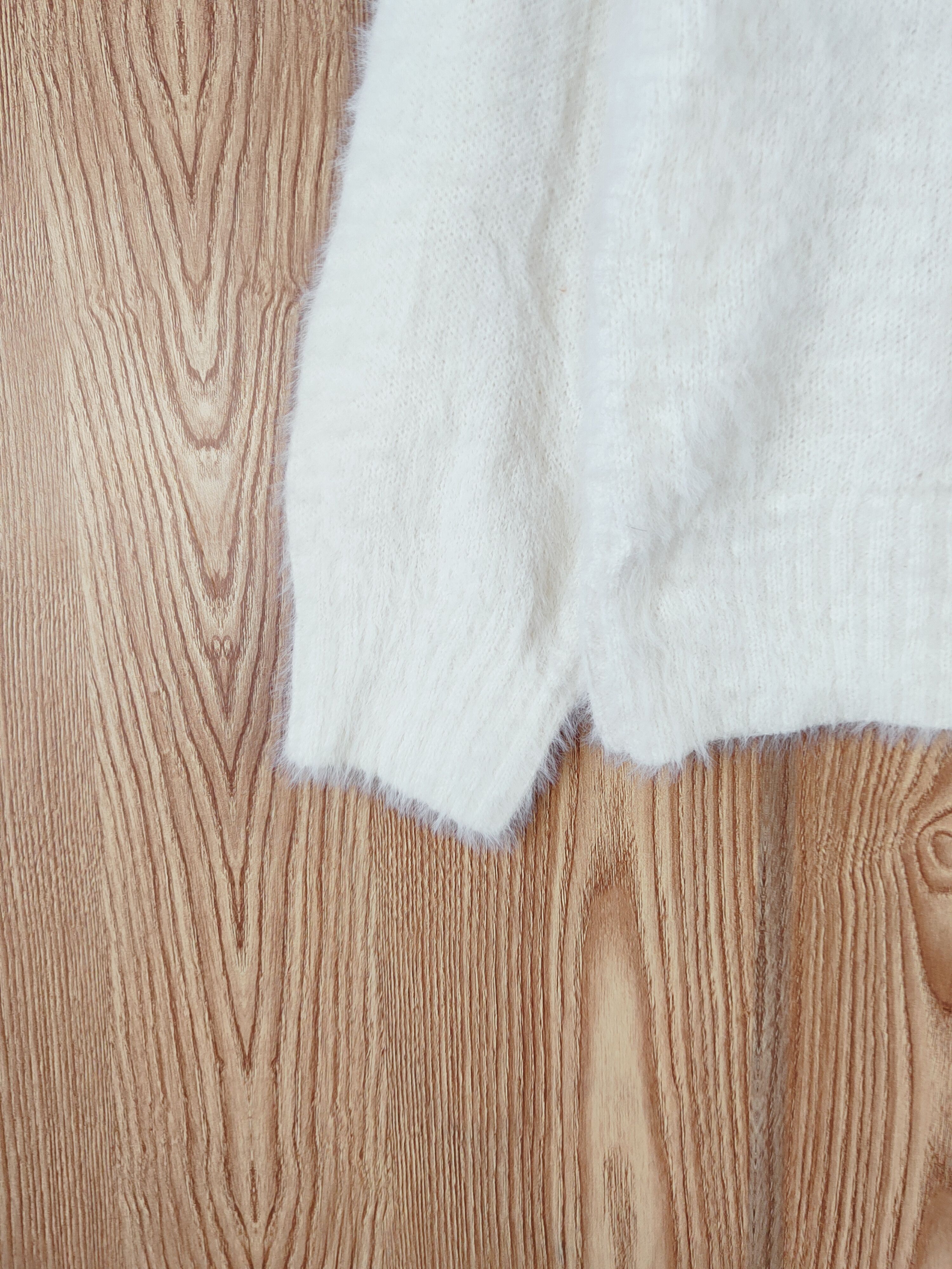 Japanese Brand × Vintage Earth Music & Ecology Ivory Fur Mohair Knitwear Size M / US 6-8 / IT 42-44 - 4 Thumbnail