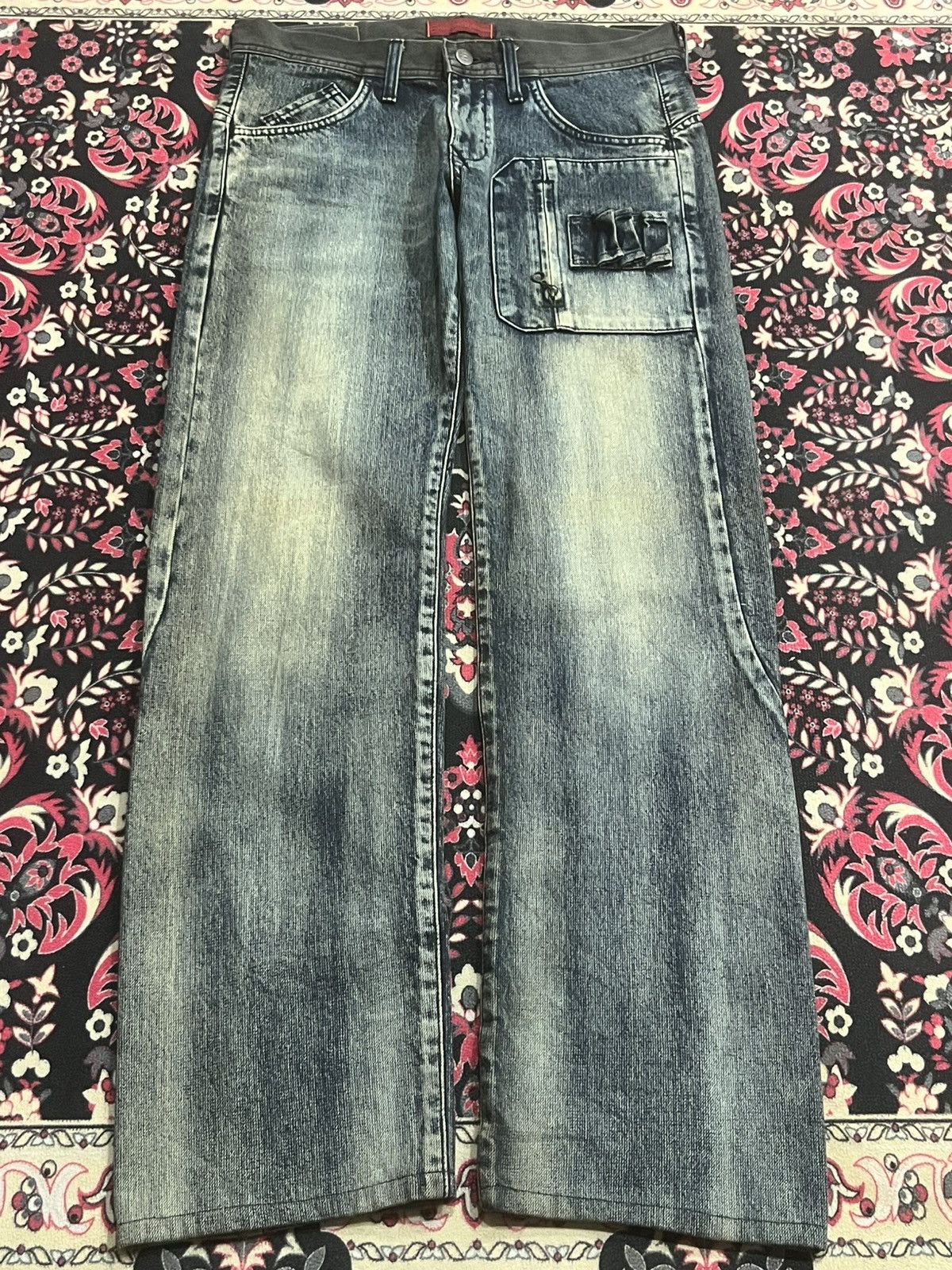 Le Grande Bleu (L.G.B.) Vintage Edwin E Function Cyberobotic Dark Mud Washed Jeans Size US 29 - 1 Thumbnail