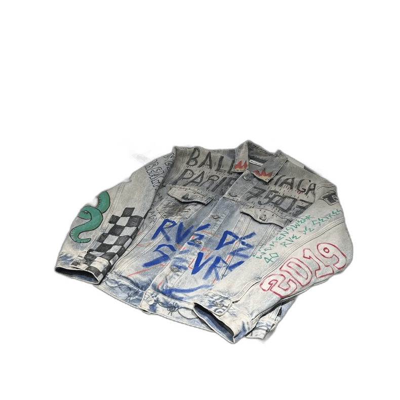 Balenciaga Oversized Graffiti Denim Jacket by Balenciaga Size US M / EU 48-50 / 2 - 1 Thumbnail