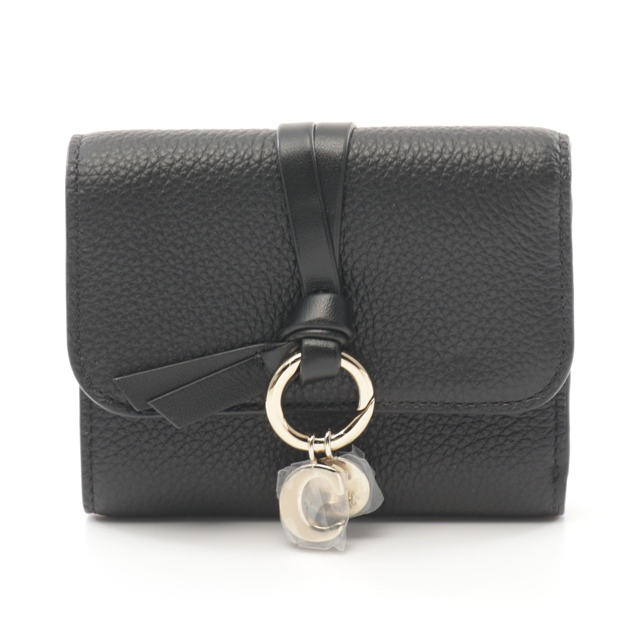 Chloe Chloe Alphabet Small Trifold Wallet Leather Black Size ONE SIZE - 1 Thumbnail