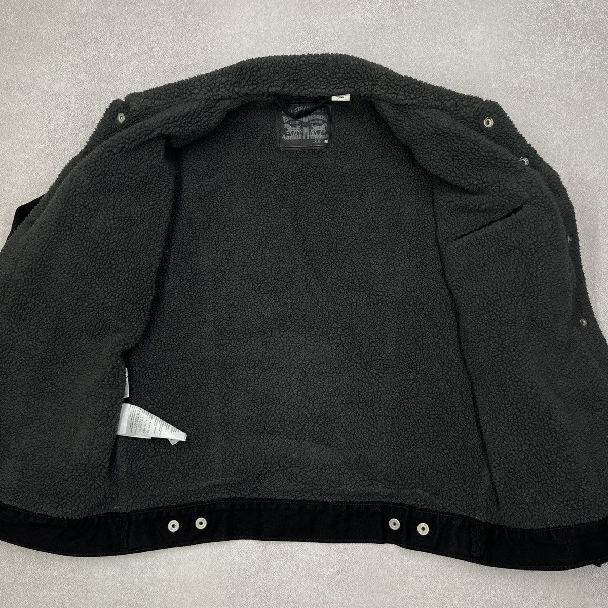 Levi's Mens Levis Sherpa Denim Jacket Black Y2K Size M Size US M / EU 48-50 / 2 - 8 Thumbnail
