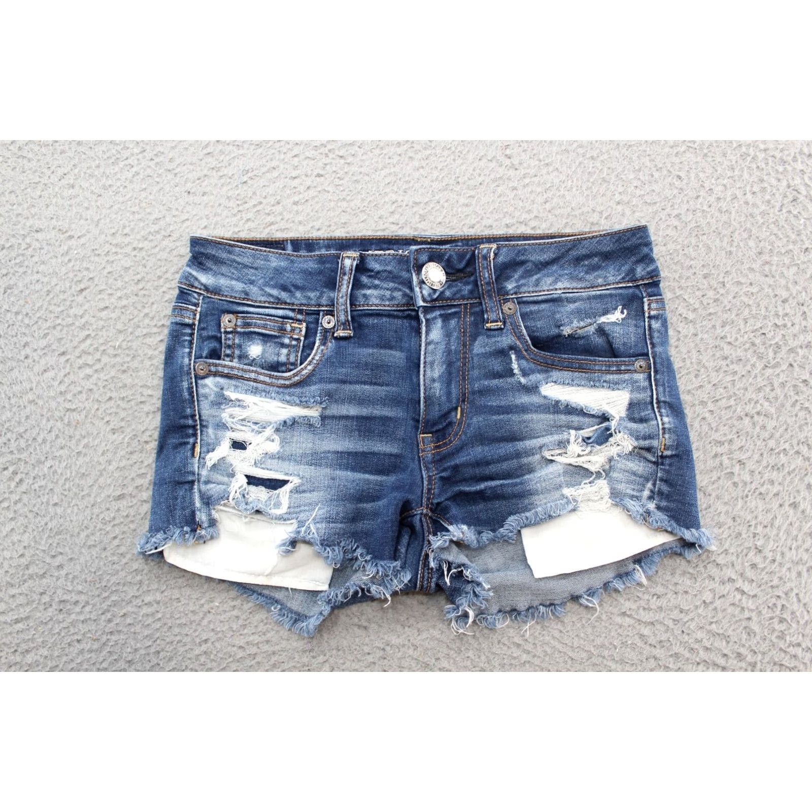 American Eagle Outfitters VINTAGE American Eagle Outfitters Shortie Denim Shorts Blue 0 Beach Size 25" / US 0 / IT 36 - 2 Thumbnail