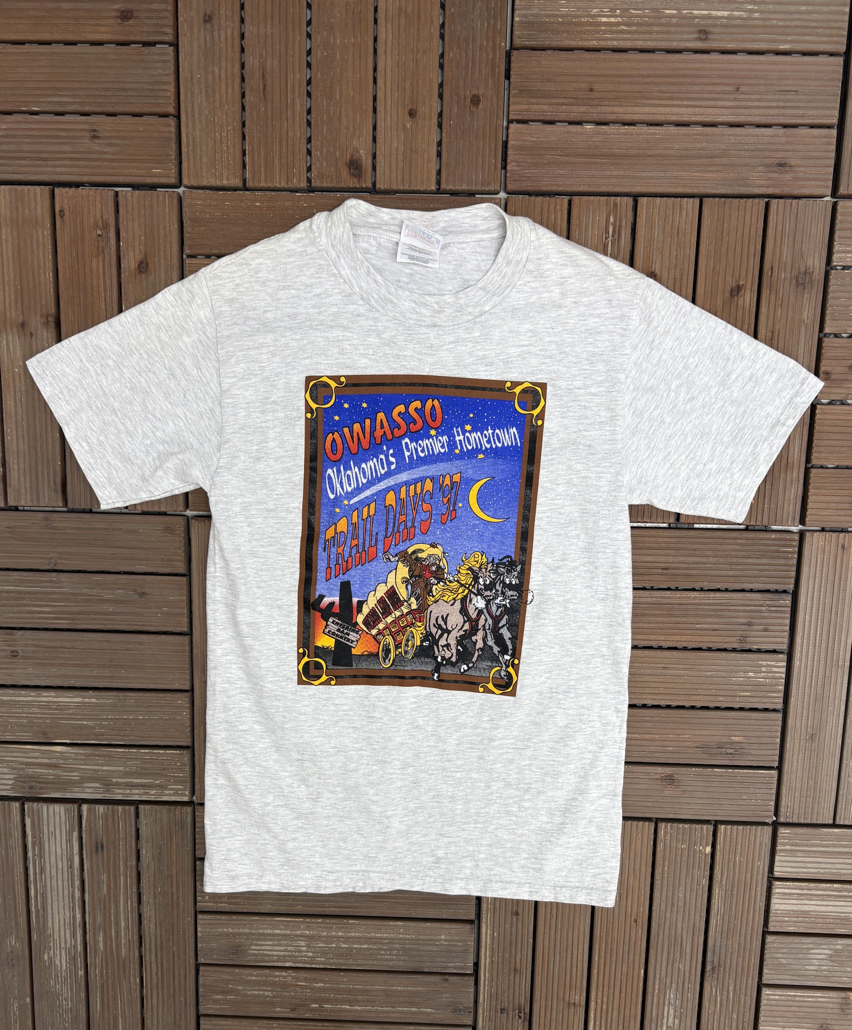 Vintage Owasso, Oklahoma Trail Days '97 Vintage Grey Tee Size US S / EU 44-46 / 1 - 1 Thumbnail