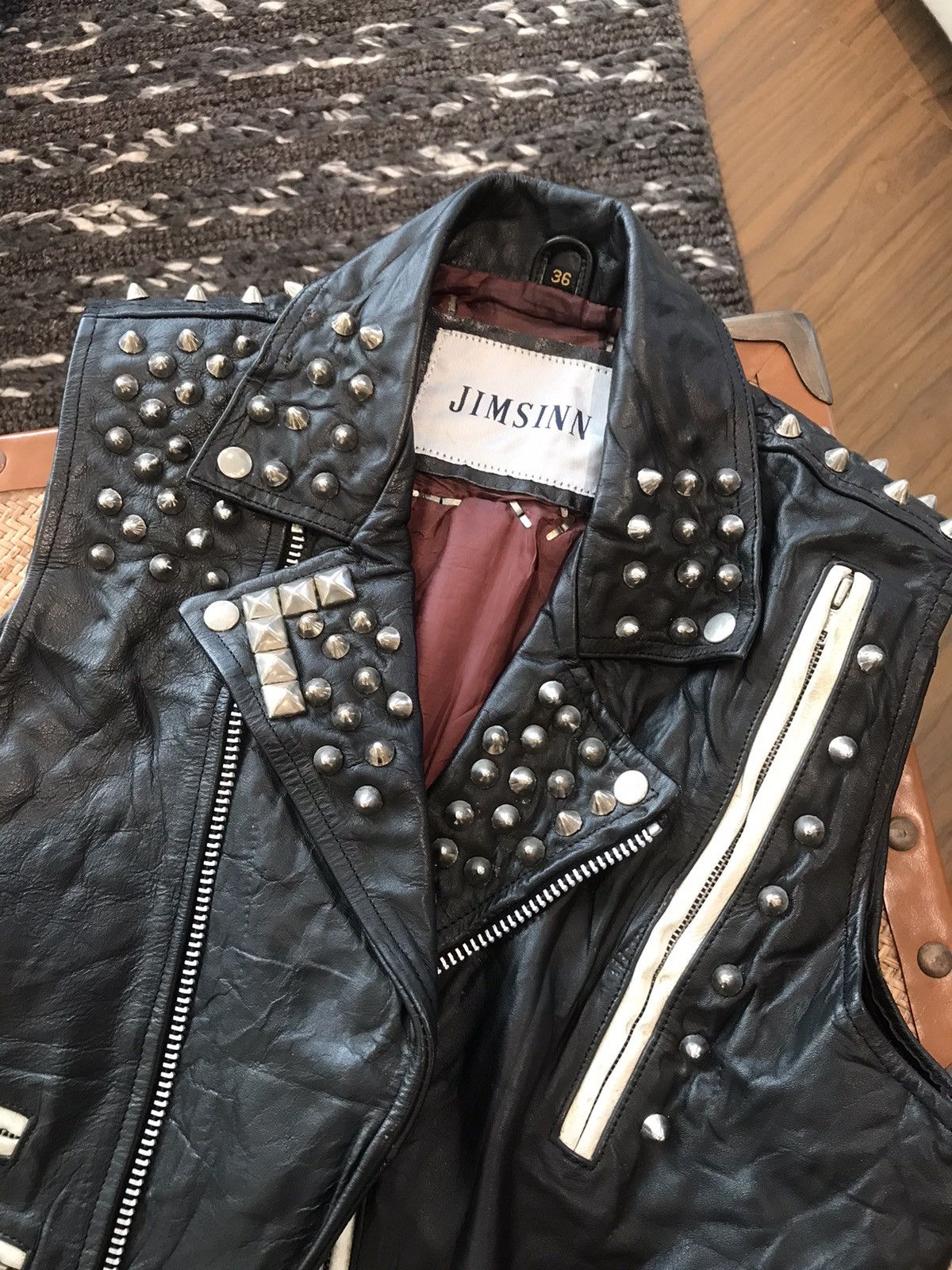 4GSELLER × Vintage JIMSINN LEATHER & PUNK/METAL VEST JACKET Size US XL / EU 56 / 4 - 3 Thumbnail