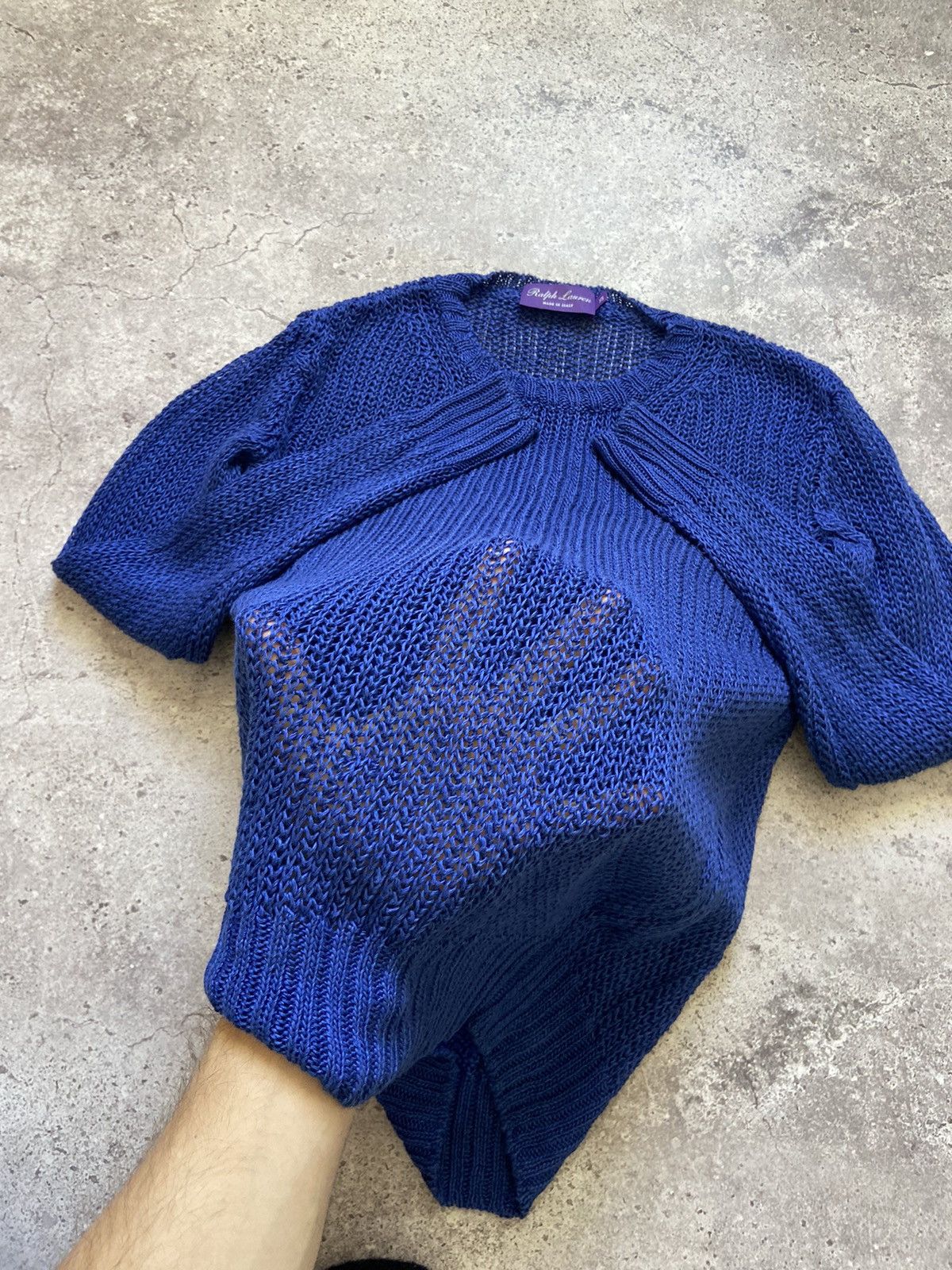 Ralph Lauren Purple Label Ralph Lauren Purple Label Linen Mesh Sweater Size US XS / EU 42 / 0 - 3 Thumbnail