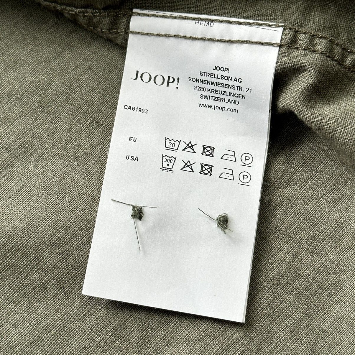 Designer Joop Jeans Shirt Hanjo-W Khaki Linen Cotton Men’s Size M Size US M / EU 48-50 / 2 - 18 Thumbnail