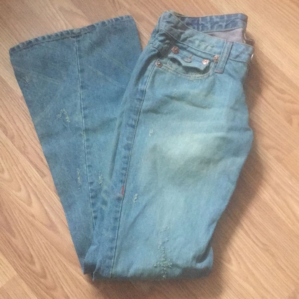 True Religion True Religion Flare Leg Distressed Jeans: Size 28 Size 28" / US 6 / IT 42 - 11 Thumbnail