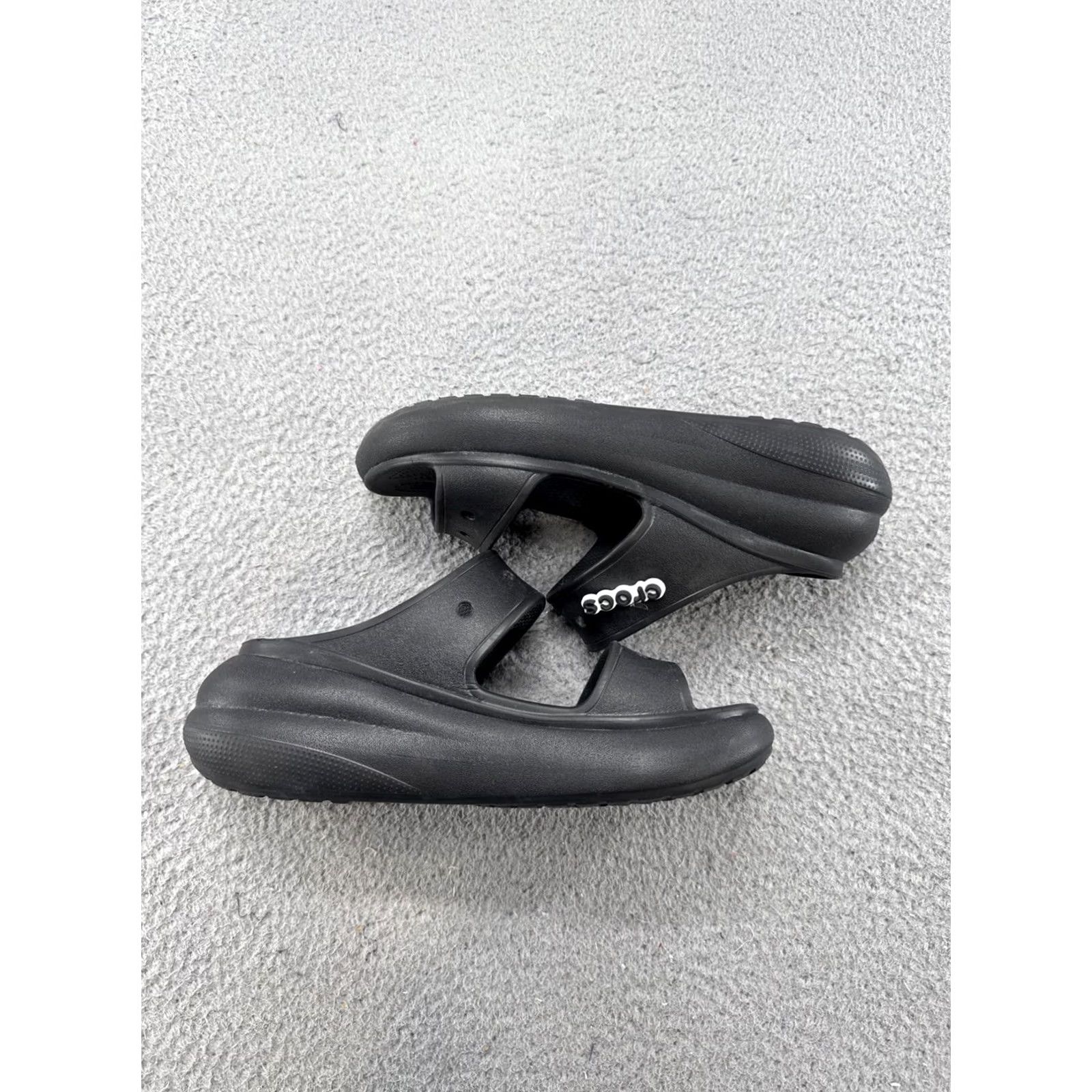 Crocs VINTAGE Crocs Crush Sandal Platform Slides Black Womens 9 Mens 7 Iconic Comfort EUC Size US 9 / IT 39 - 3 Thumbnail