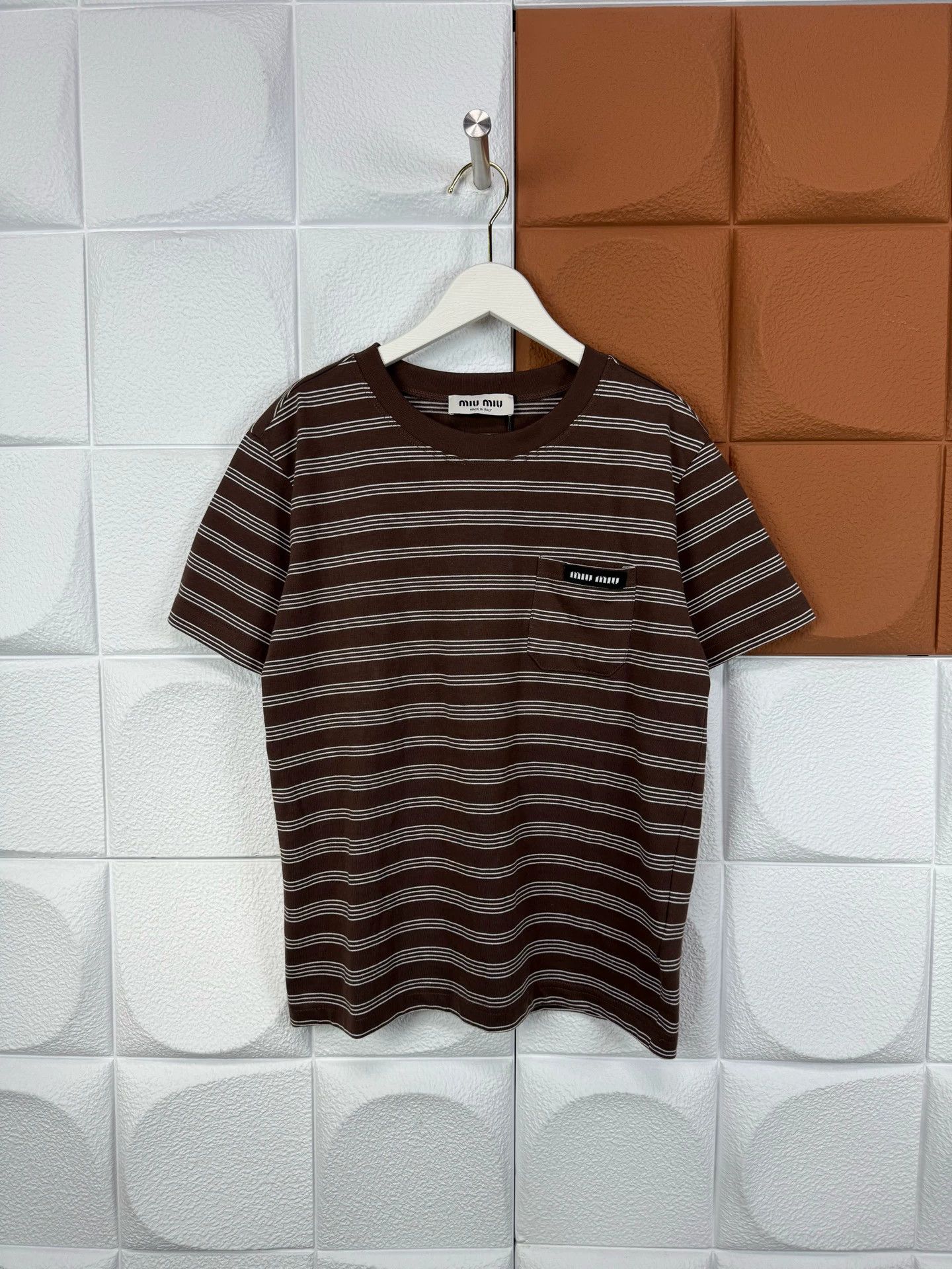 Miu Miu MIU MIU Striped Short-Sleeve T-Shirt New Size L Size L / US 10 / IT 46 - 1 Thumbnail