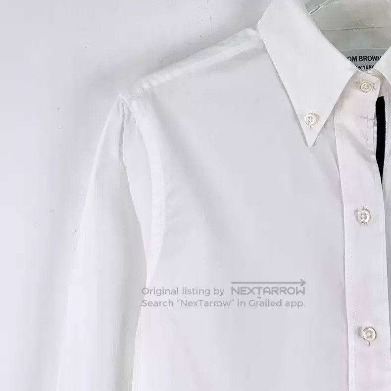 Thom Browne Thom Browne White Cotton Lapel Single Breasted Long Sleeve Size US XXS / EU 40 - 3 Thumbnail