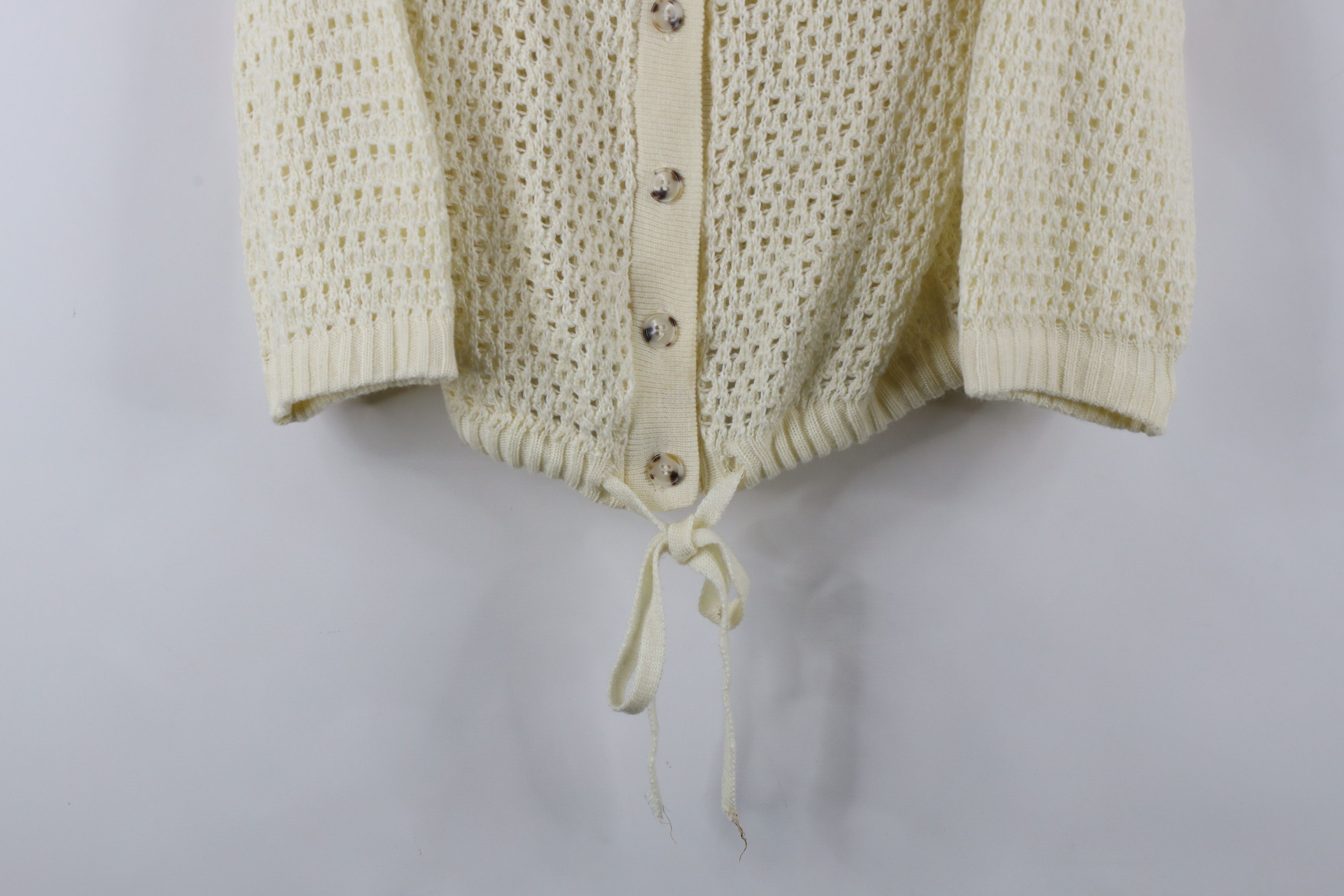 Vintage Vintage 60s 70s Rockabilly Crochet Knit Cardigan Sweater Size S / US 4 / IT 40 - 3 Thumbnail