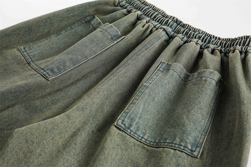 Japanese Brand × Jean Men's washed distressed denim shorts with metal decoration Size US 32 / EU 48 - 5 Thumbnail