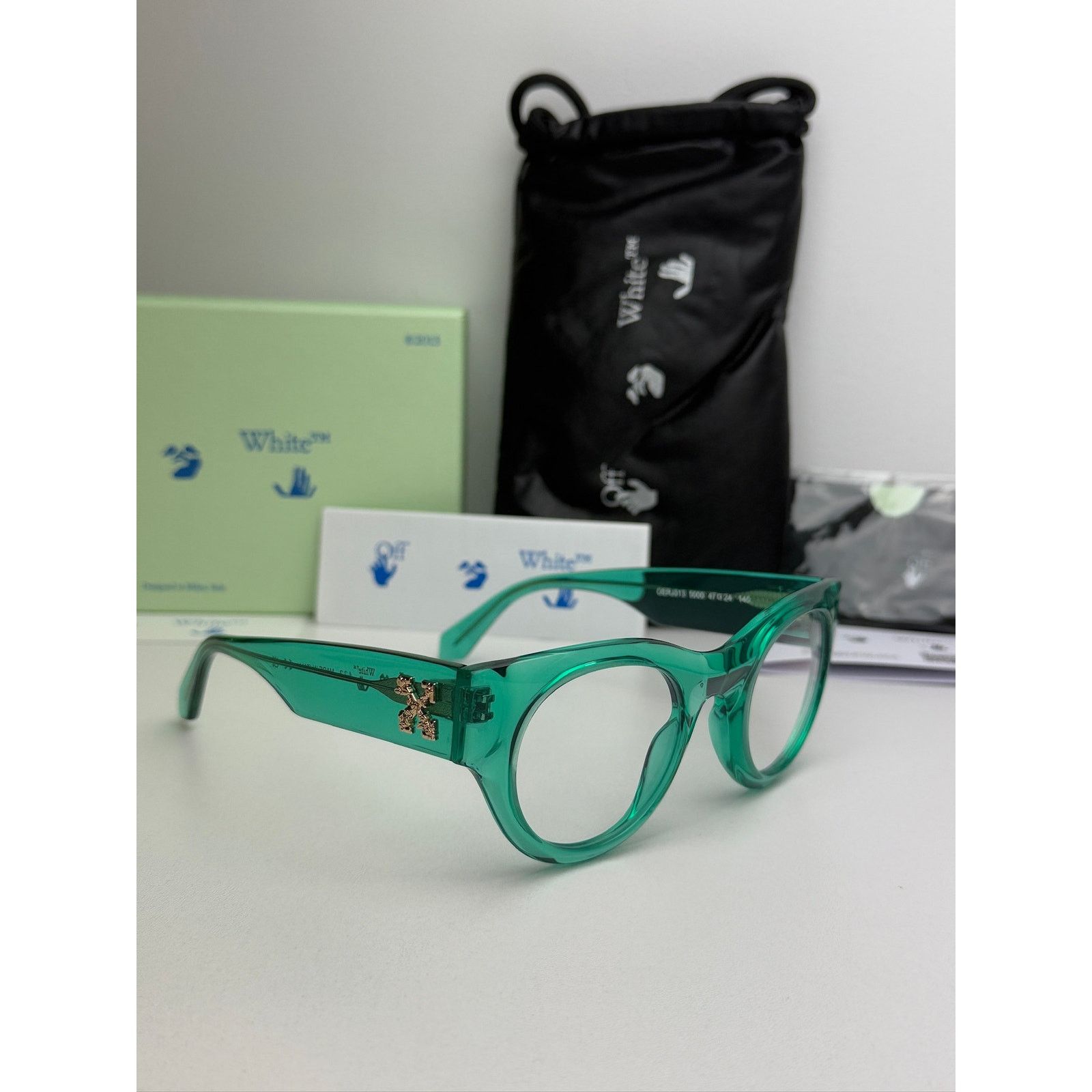 Off-White NEW Off White Style 13 Green Bluelight Eyeglasses Frames Size ONE SIZE - 4 Thumbnail