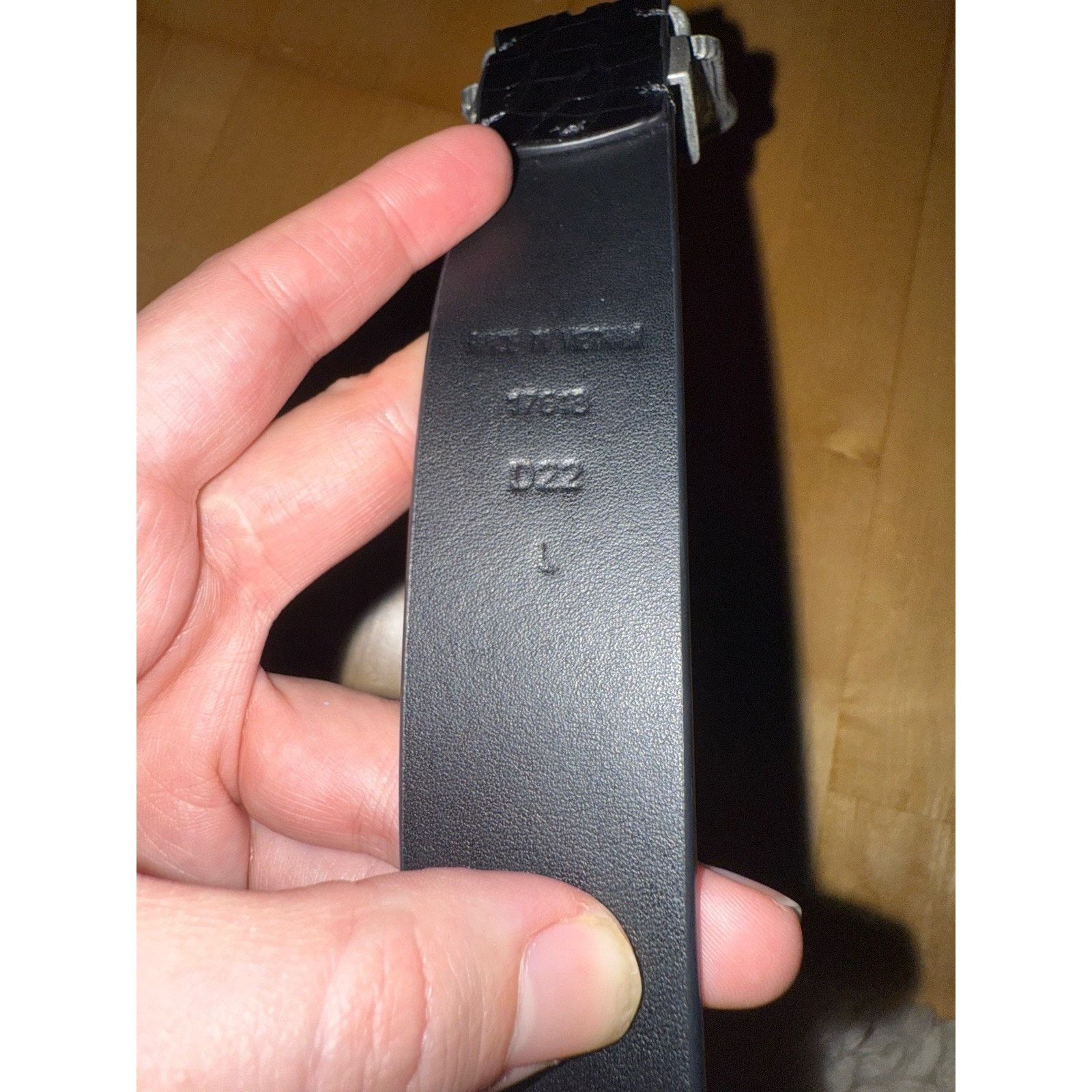 Lauren Ralph Lauren Ralph Lauren BLACK Leather Croc SILVER WESTERN Equestrian L Size ONE SIZE - 2 Thumbnail