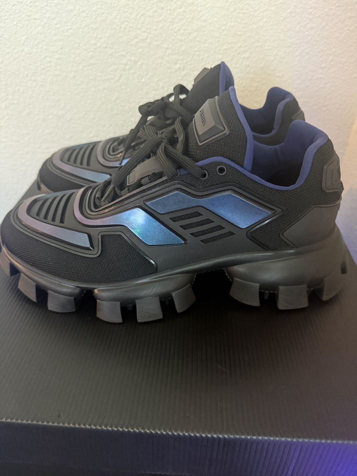 Prada Prada Cloudbust Thunder Black Iridescent Sneakers Size US 10 / EU 43 - 3 Thumbnail