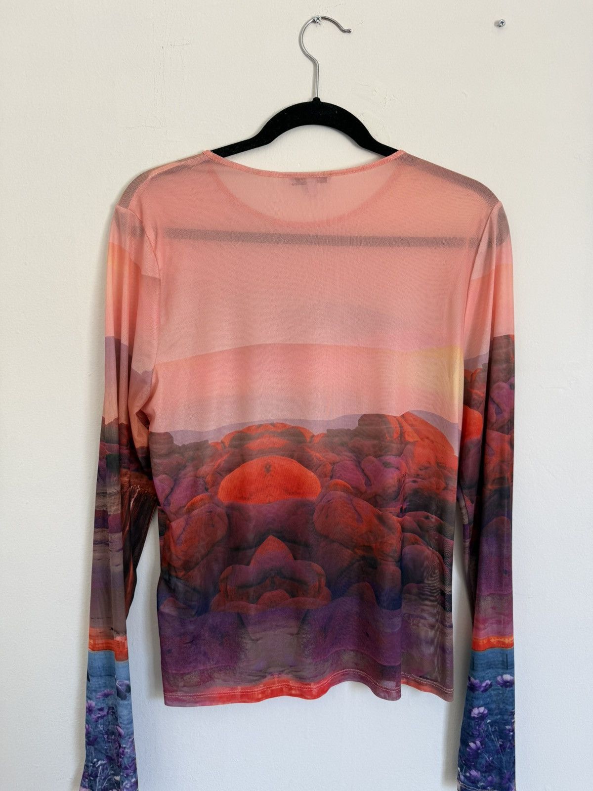 Miaou Miaou Long Sleeve Mesh Tee in Waterfall Sunset Print Size XL / US 12-14 / IT 48-50 - 2 Thumbnail