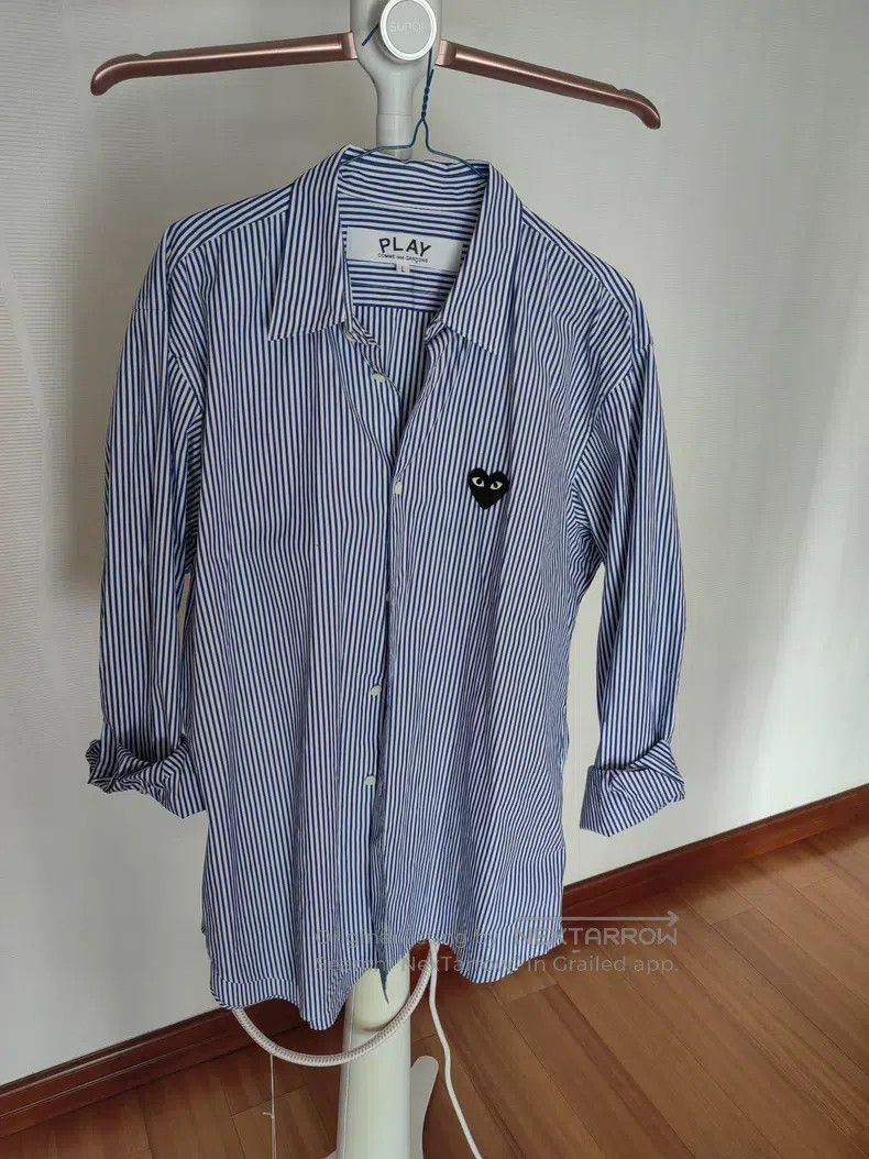 Comme des Garcons Comme Des Garcons Blue and white striped shirt Size L / US 10 / IT 46 - 1 Thumbnail
