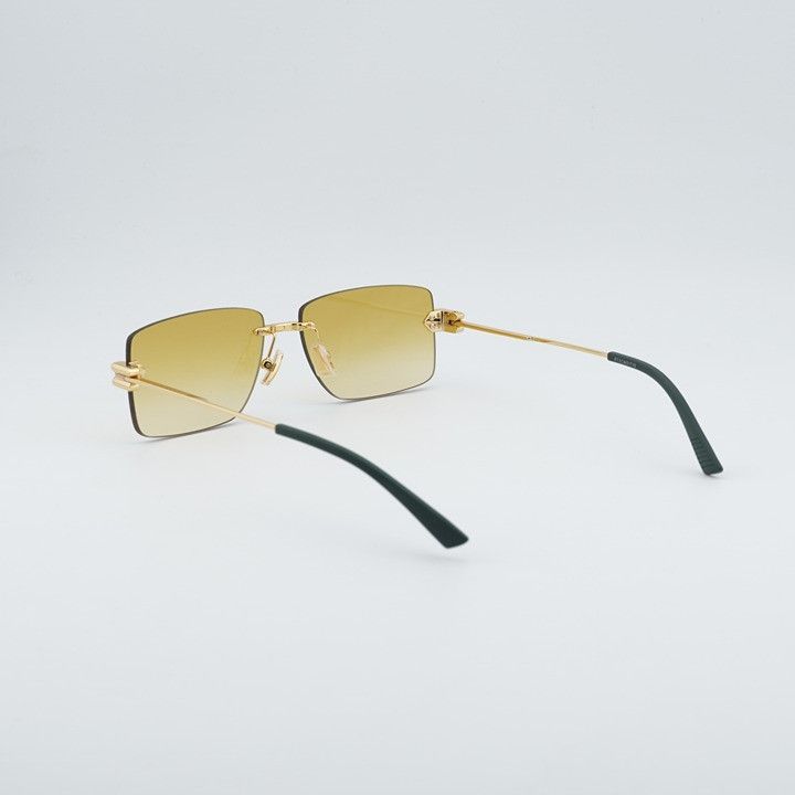 Bottega Veneta Bottega Veneta BV1126S 006 Sunglasses Gold Rectangle Frame Size ONE SIZE - 5 Thumbnail