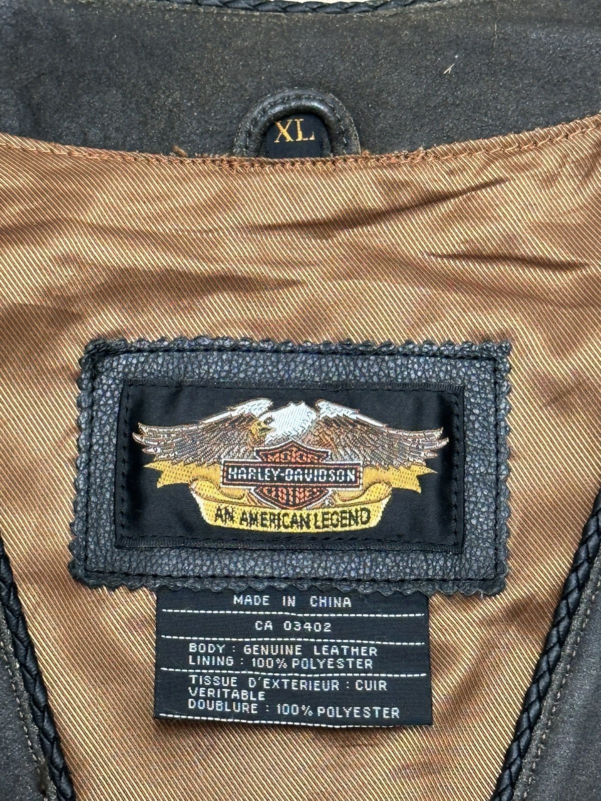 Harley Davidson Harley Davidson Distressed Brown Leather Vest XL Vintage 90s Size US L / EU 52-54 / 3 - 5 Thumbnail