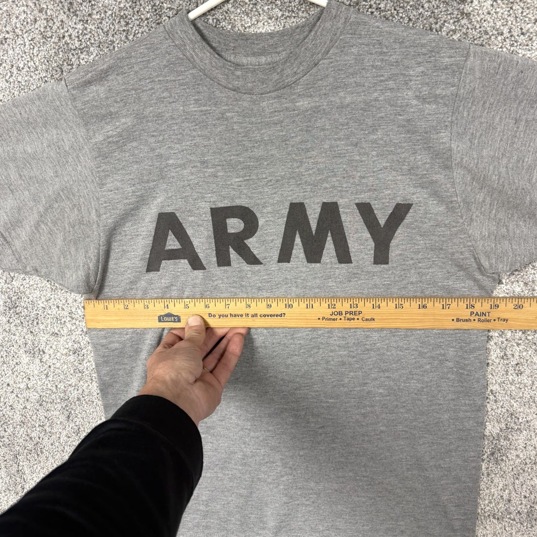 Vintage US Army Shirt Mens Small Gray Graphic Print Crew Neck Short Sleeve T-Shirt Military Training uniforms Size US S / EU 44-46 / 1 - 3 Thumbnail