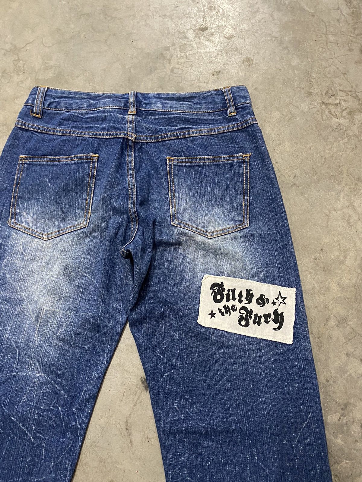 If Six Was Nine × Seditionaries Japanese Paint Skull Punk Patch Jeans Size US 30 / EU 46 - 13 Thumbnail