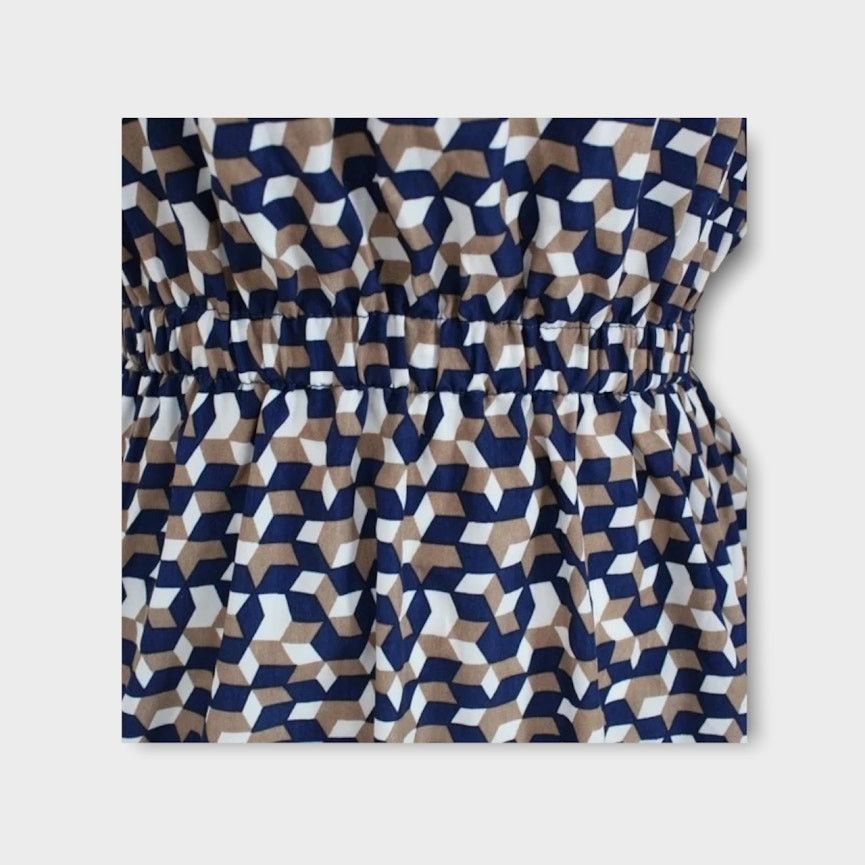Feathers Feathers | Geometric Navy Blue Print Sleeveless Dress Size M / US 6-8 / IT 42-44 - 7 Thumbnail