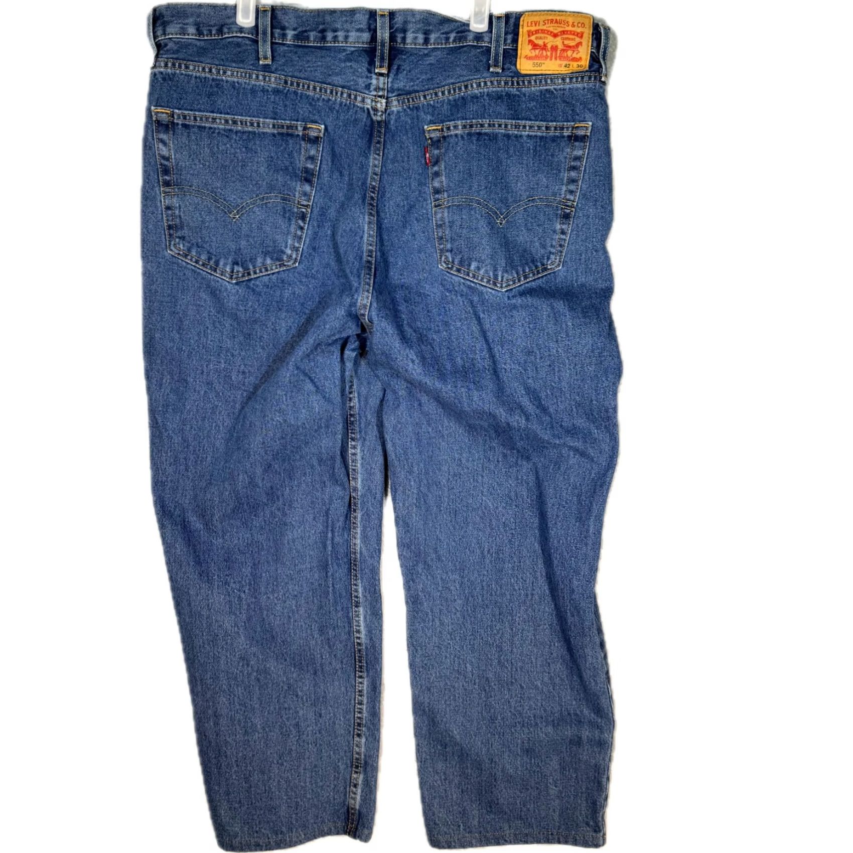 Levi's Levi’s 550 Jeans Men’s 42x30 Blue Denim Medium Wash Relaxed Fit Straight Leg Jeans Size US 42 / EU 58 - 2 Thumbnail