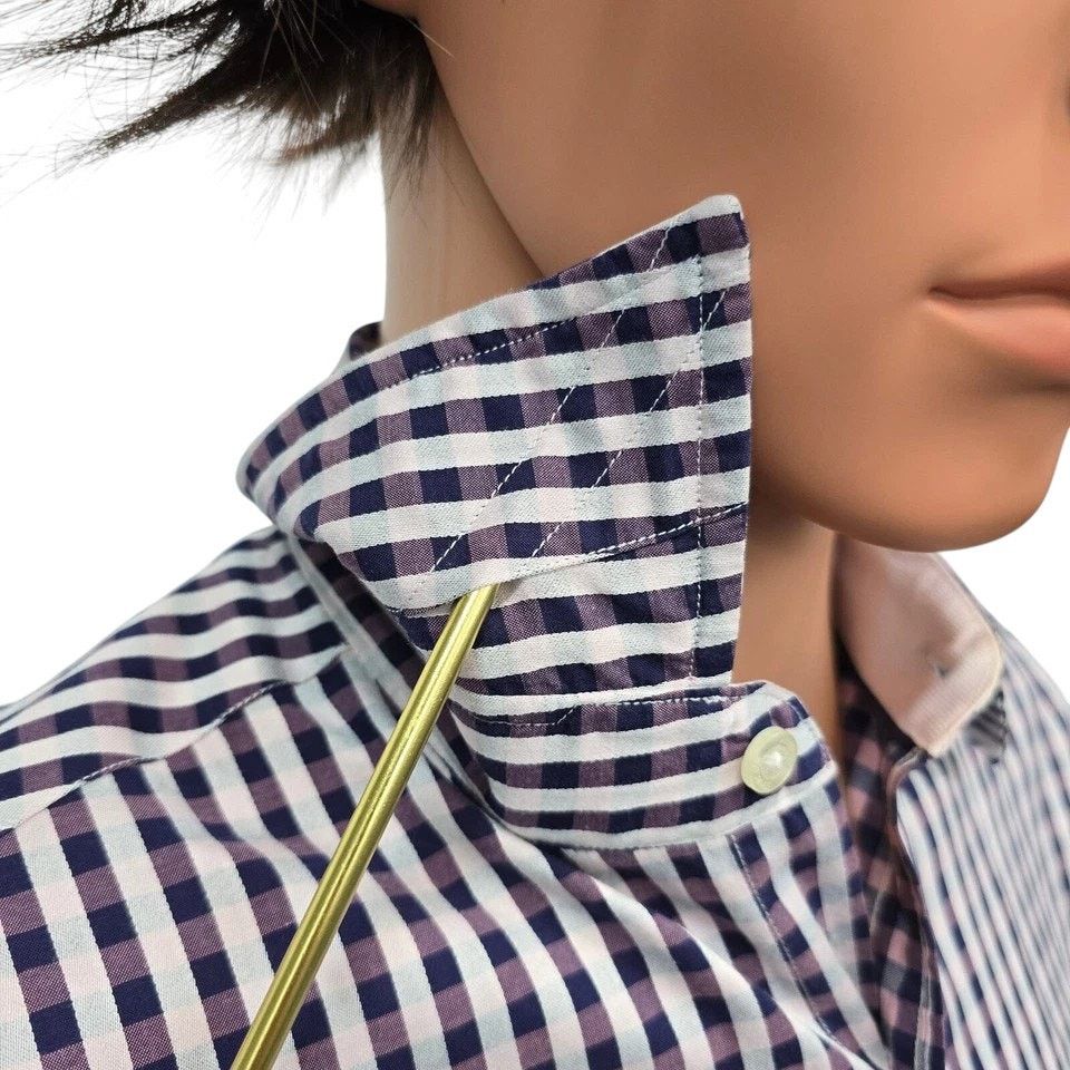 Johnston & Murphy JOHNSTON & MURPHY Dress Shirt M Tailored fit Flip Cuff check Size US M / EU 48-50 / 2 - 4 Thumbnail