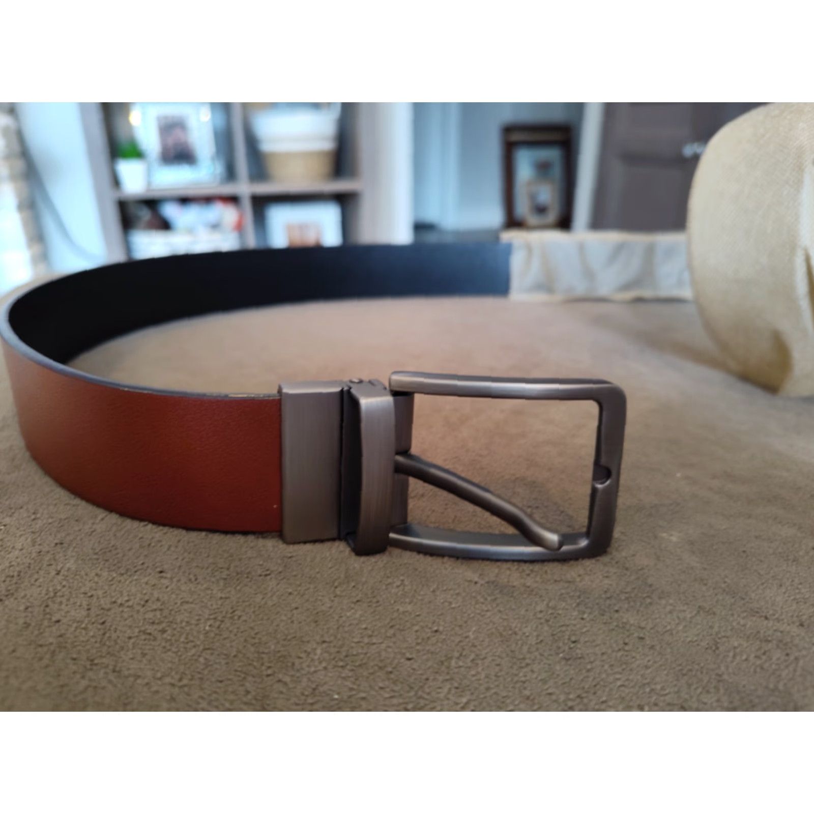 Vintage WOLFANT Reversible Leather Belt 45" Brown Black Mens Size ONE SIZE - 3 Thumbnail