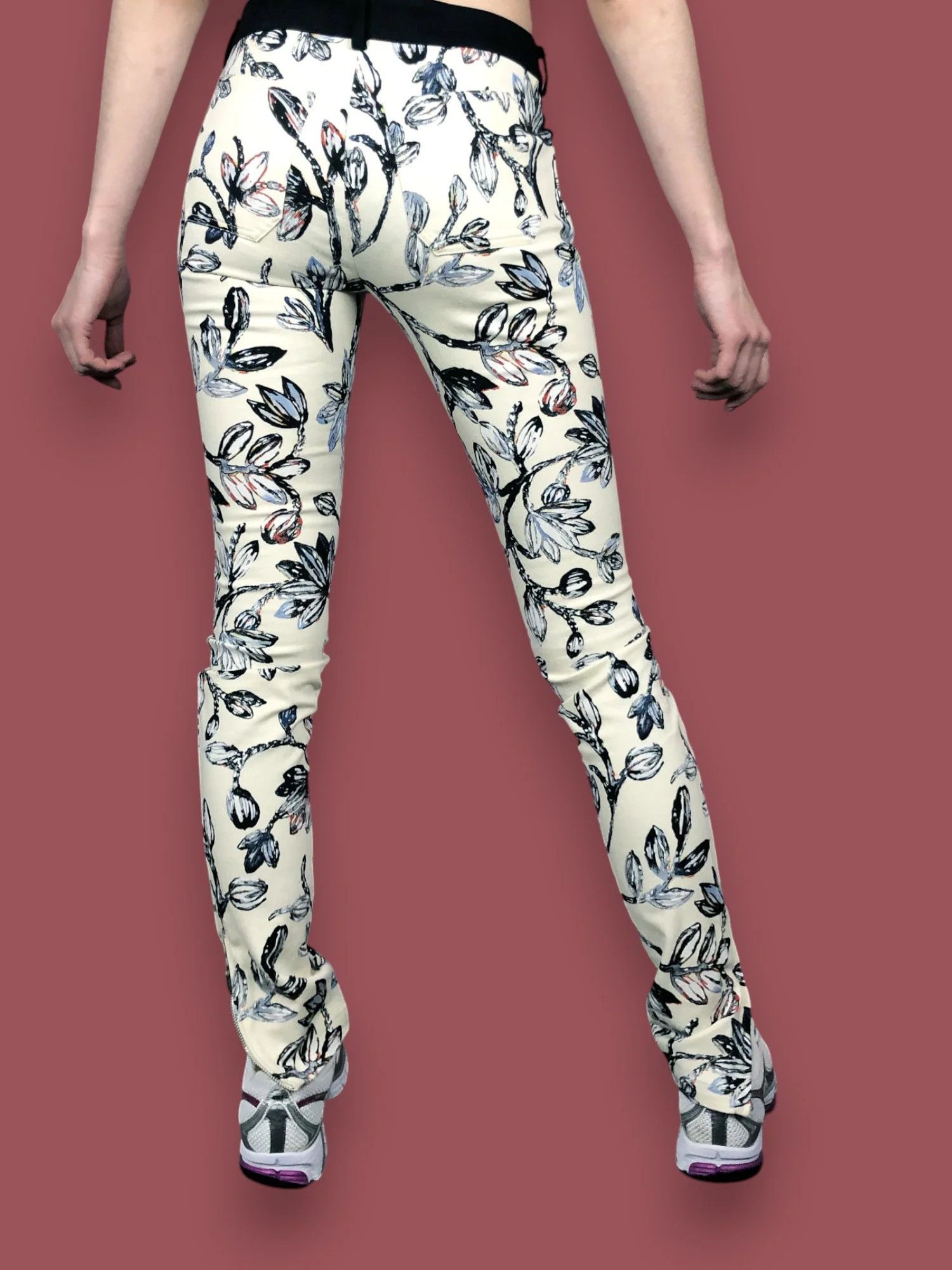 Balenciaga Balenciaga Pants Vintage Women’s Floral Skinny Pants - S Size 26" / US 2 / IT 38 - 4 Thumbnail