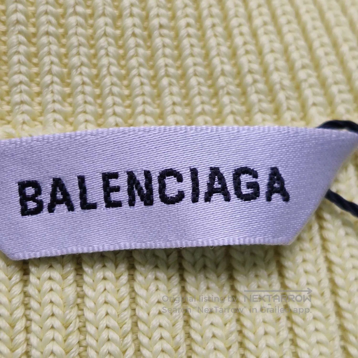 Balenciaga Balenciaga Yellow Ribbed Logo Crewneck Sweater M. Size M / US 6-8 / IT 42-44 - 2 Thumbnail