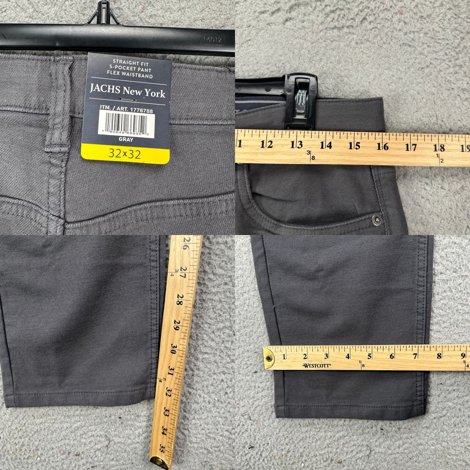 Vintage JACHS NY Jeans Straight Fit Mens 32X32 Gray Flex Performance Stretch NEW Size US 32 / EU 48 - 8 Thumbnail