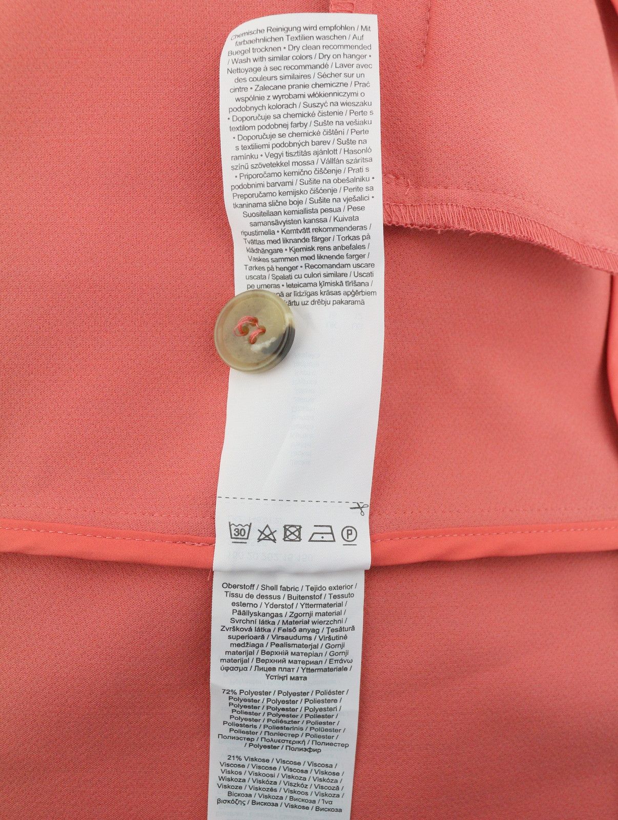 Other EU42 Pink Hidden Button Spread Neck Unlined 88038 Size XL / US 12-14 / IT 48-50 - 9 Thumbnail