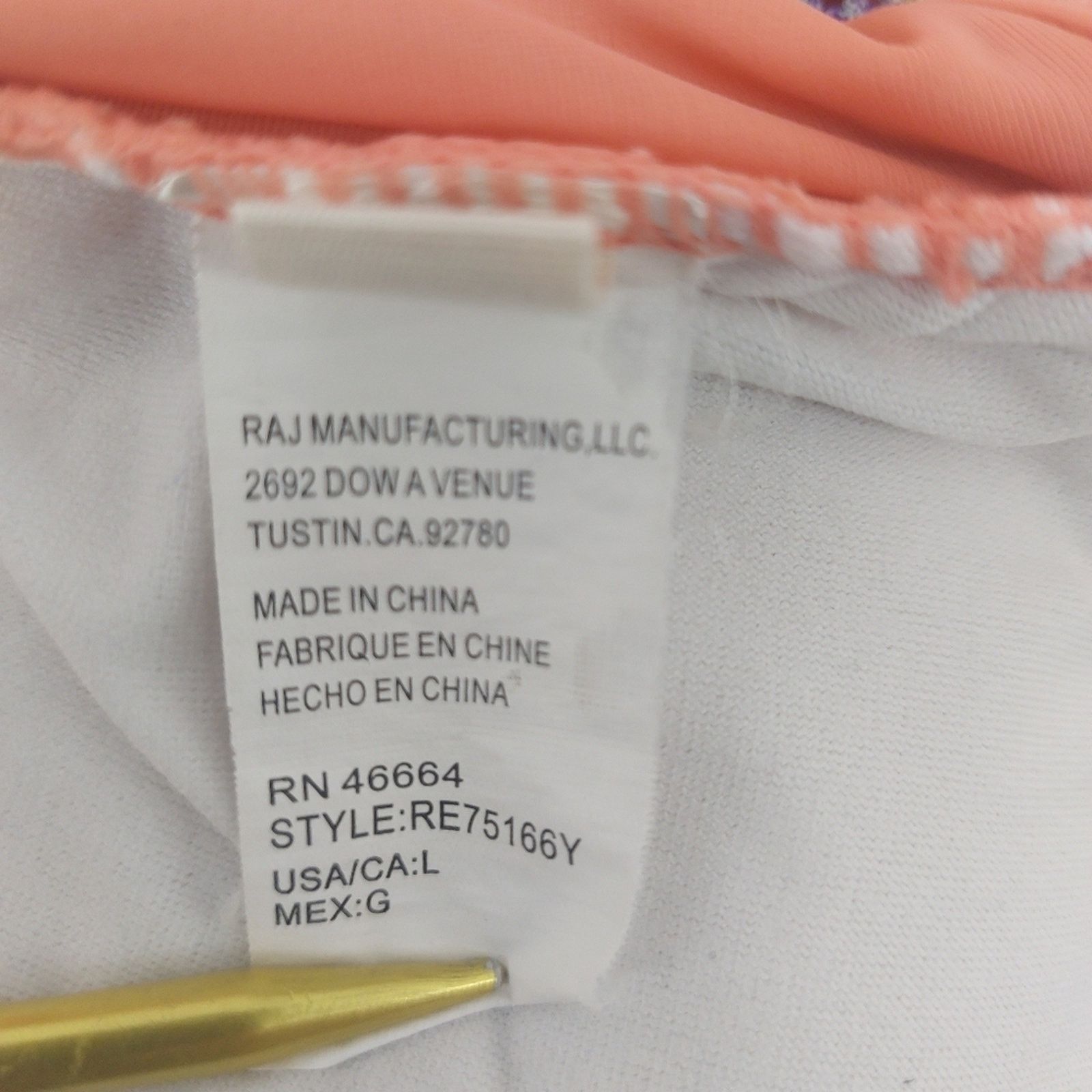 REEF Reef Women's Large Y2K Bikini Top Orange Multicolored Pool Size L / US 10 / IT 46 - 10 Thumbnail