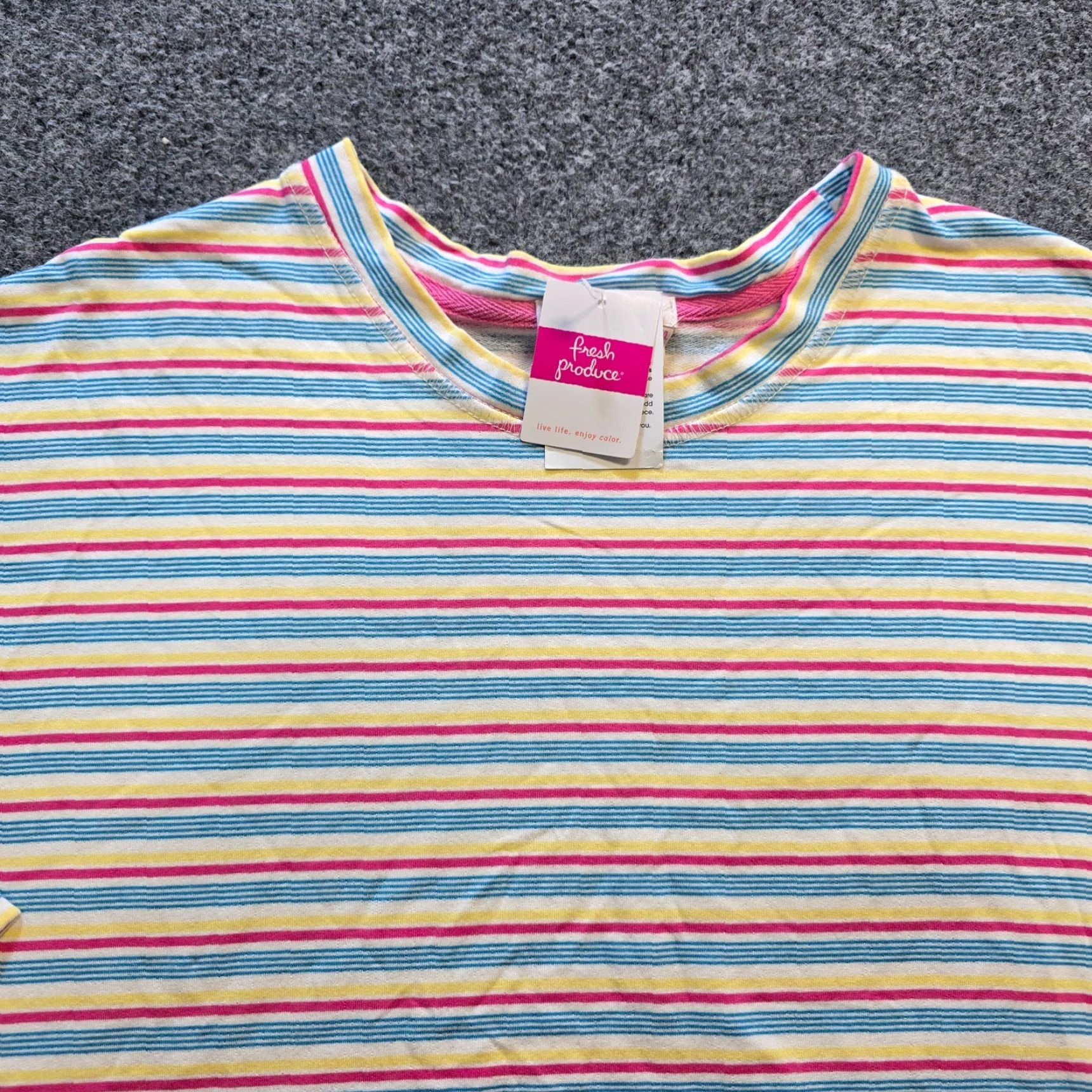 Pinko Fresh Produce Top Womens Size XXL Pink Blue Striped Boxy Stretch Casual Capsule Shirt Regular Womens Blue Size XXL / US 16-18 / IT 52-54 - 2 Thumbnail