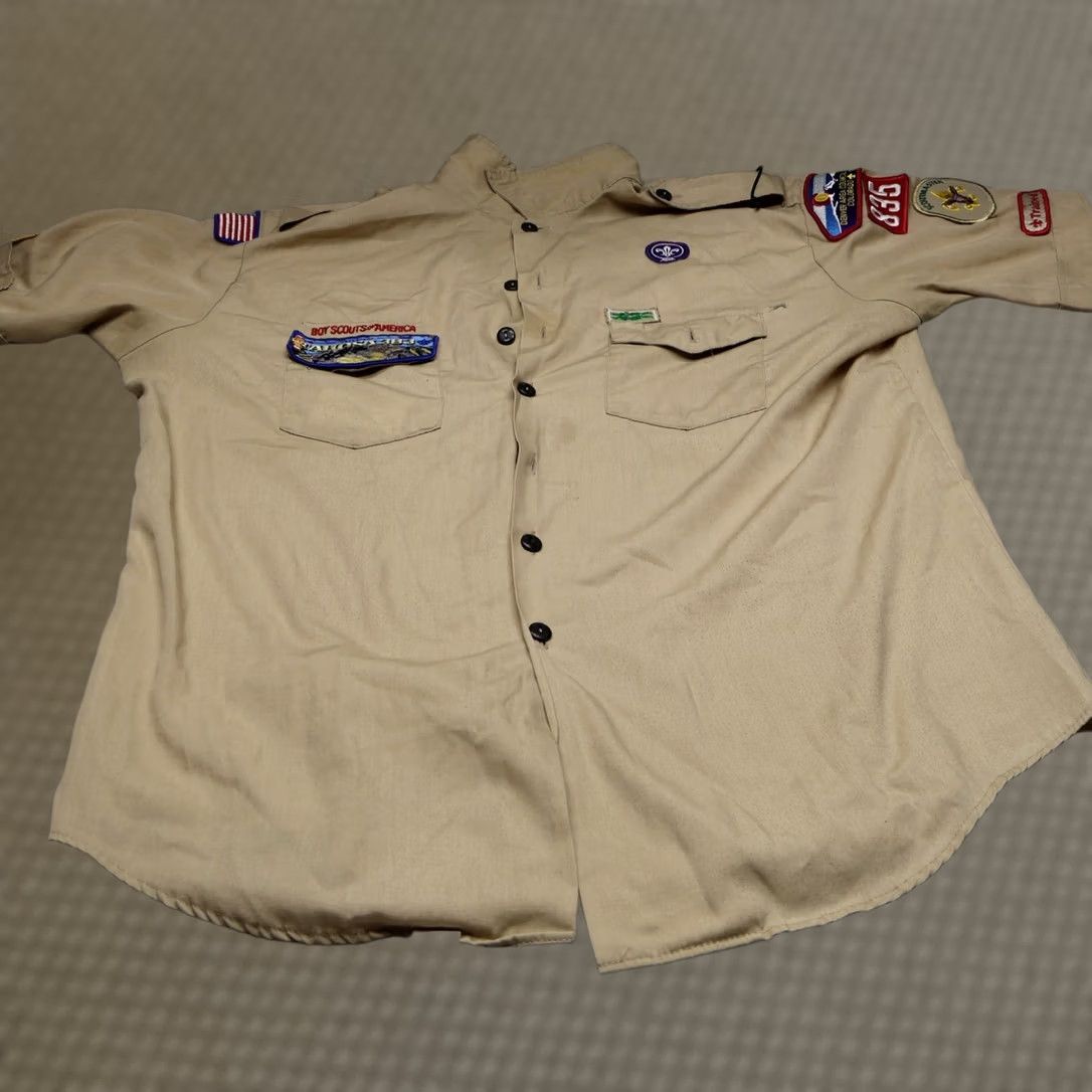 Vintage Boy Scouts of America Shirt Men XL Beige Official Patches Scoutmaster Uniform Size US XL / EU 56 / 4 - 1 Thumbnail