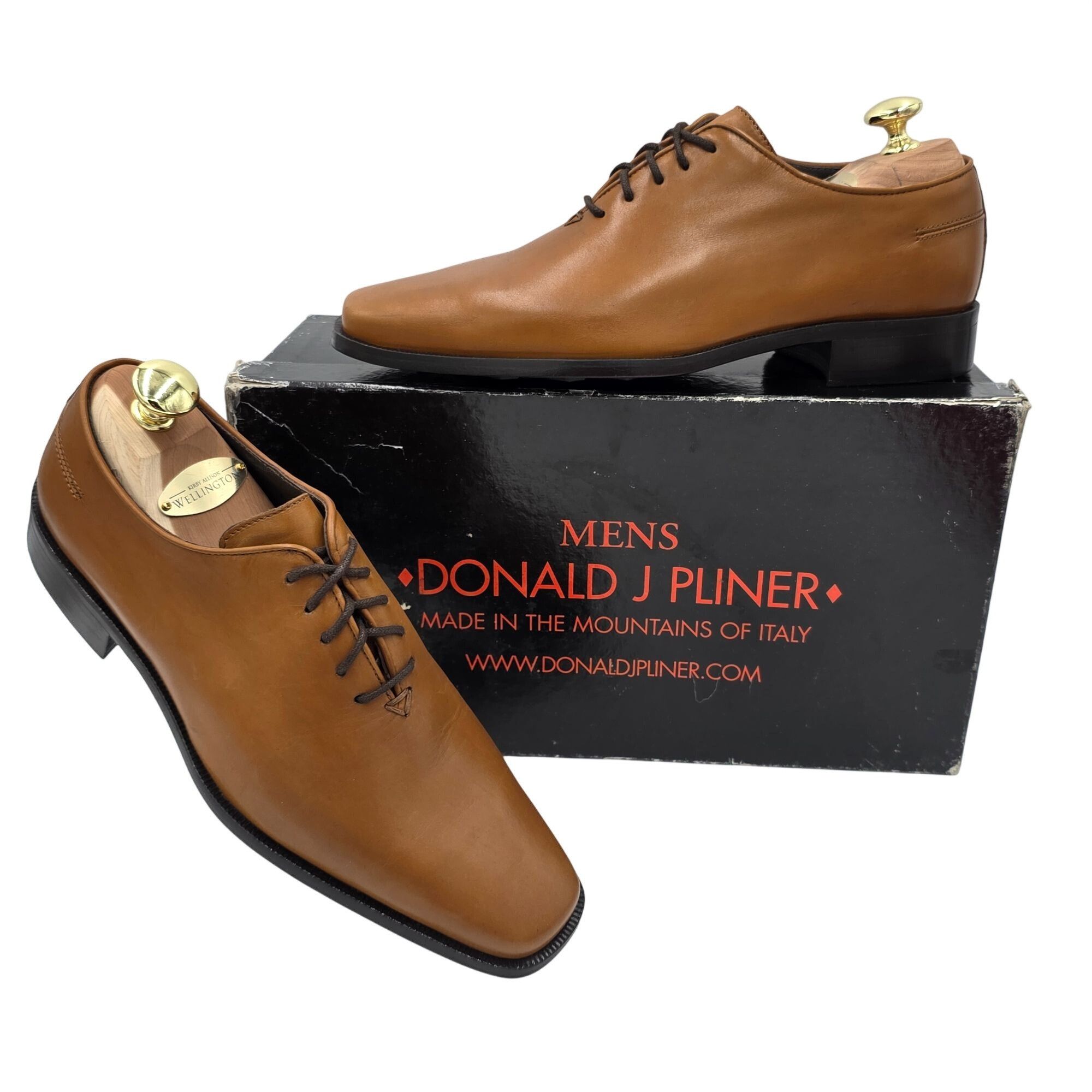 Donald Pliner NEW Donald J. Pliner Italy Wholecut Tan Calf Leather Derby Size US 7 / EU 40 - 16 Thumbnail