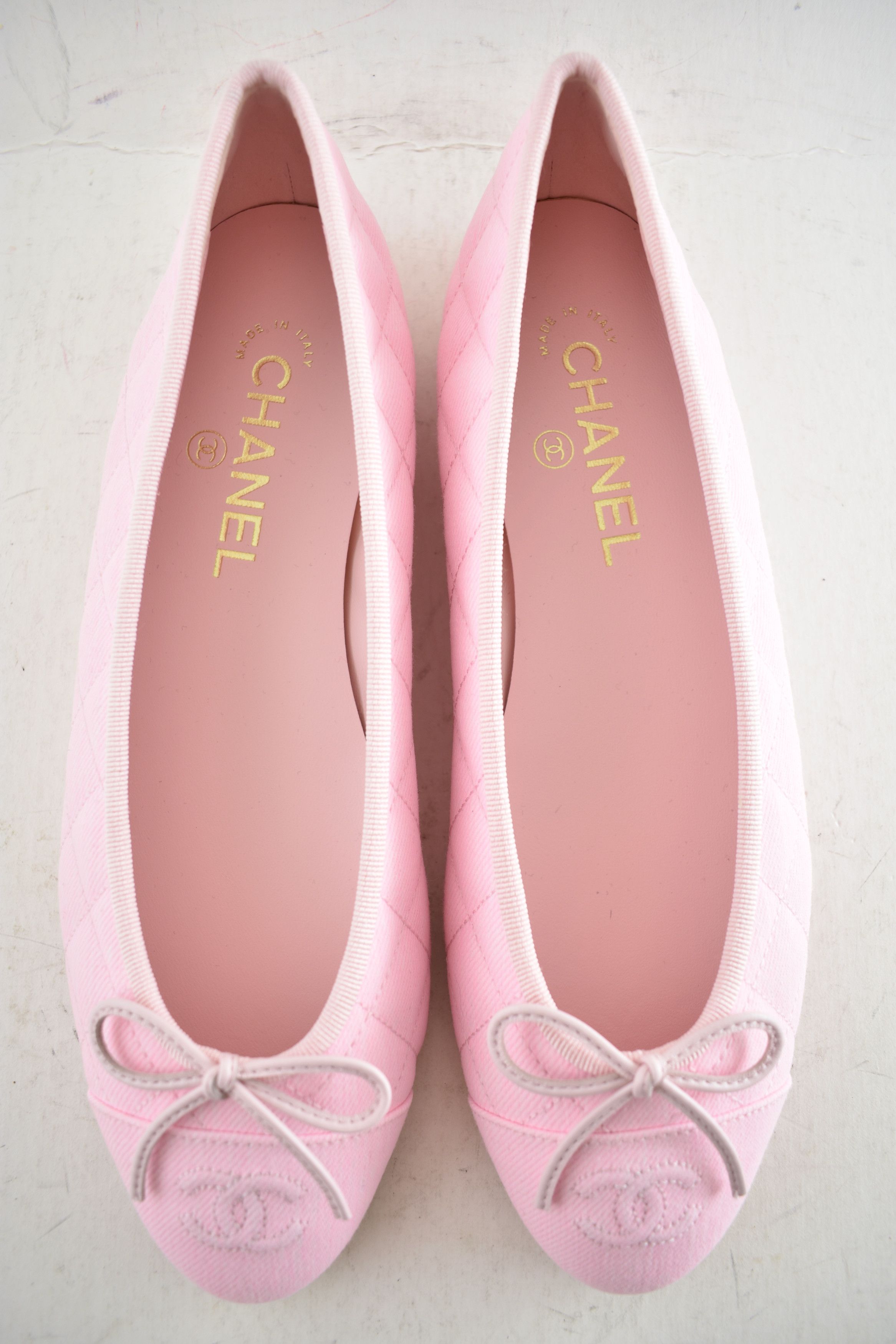 Chanel 26P Denim Quilted CC Logo Bow Tie Ballet Ballerina Flat 37 Size US 7 / IT 37 - 17 Thumbnail