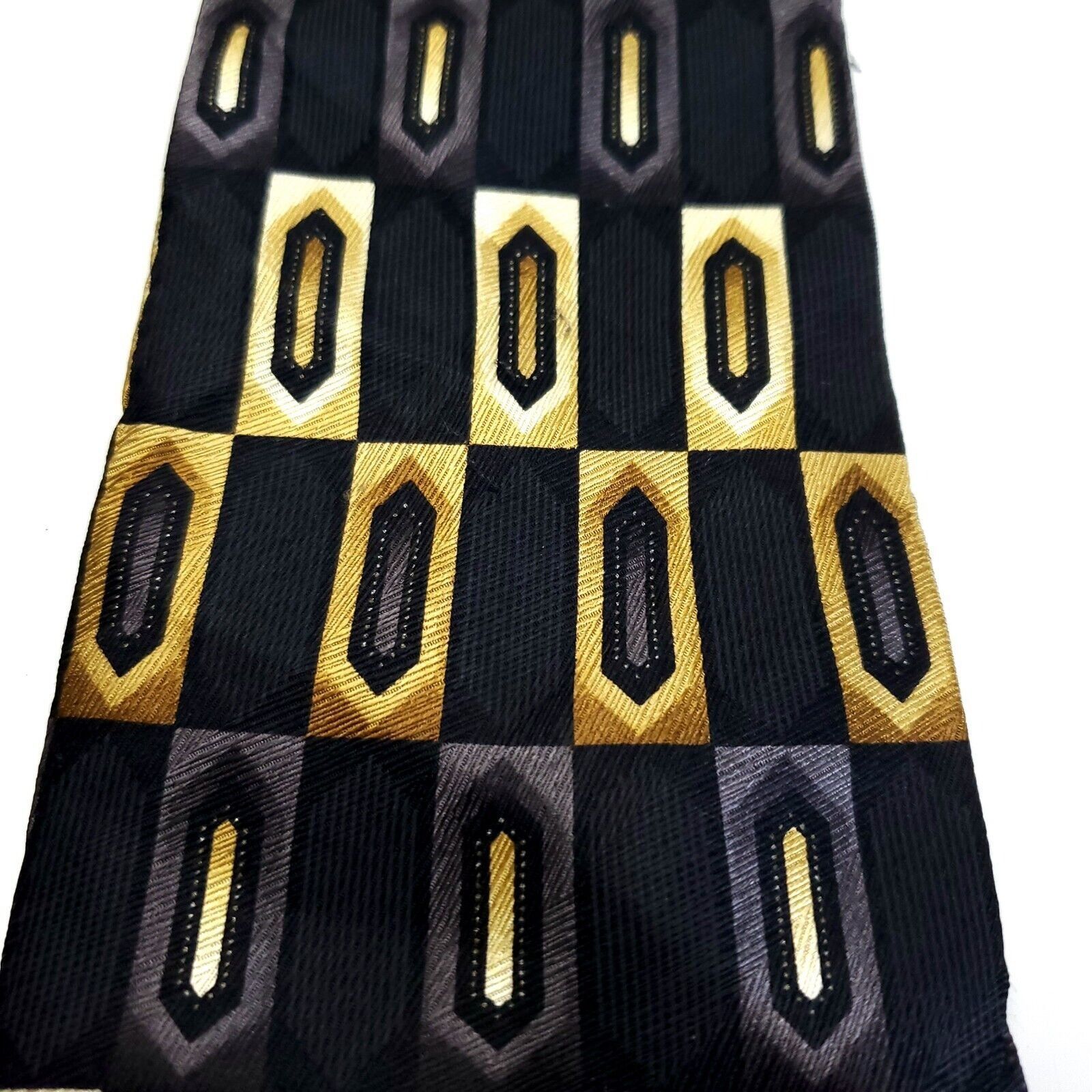 Croft & Barrow Croft & Barrow Black Gold Silver Geometric Abstract Print Si Size ONE SIZE - 2 Thumbnail