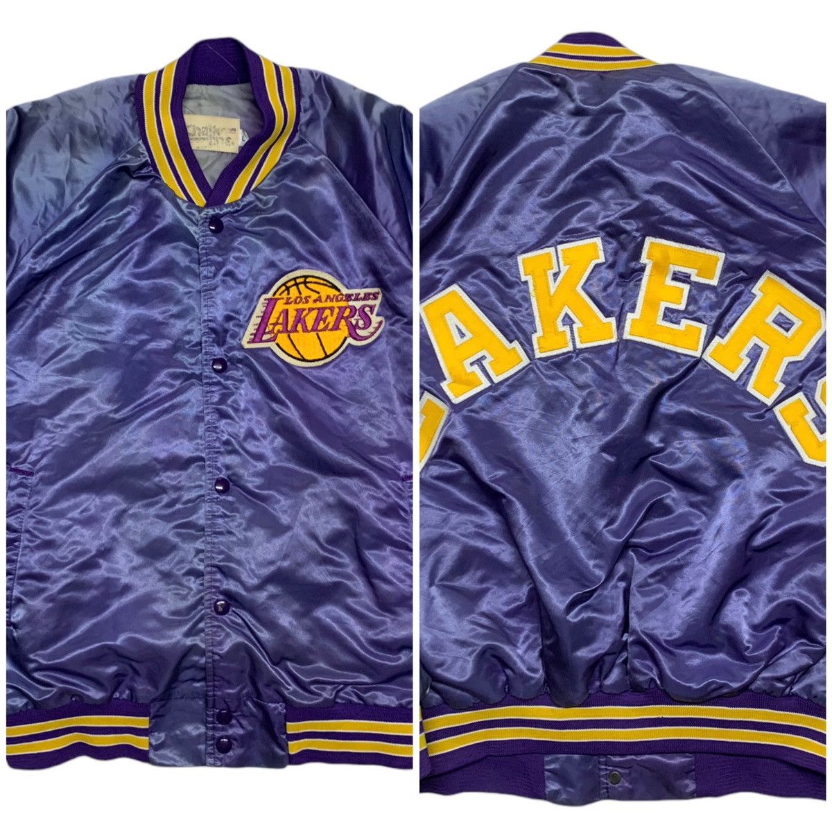 NBA Vintage Los Angeles lakers satin pocket chalk line Size US XL / EU 56 / 4 - 2 Thumbnail