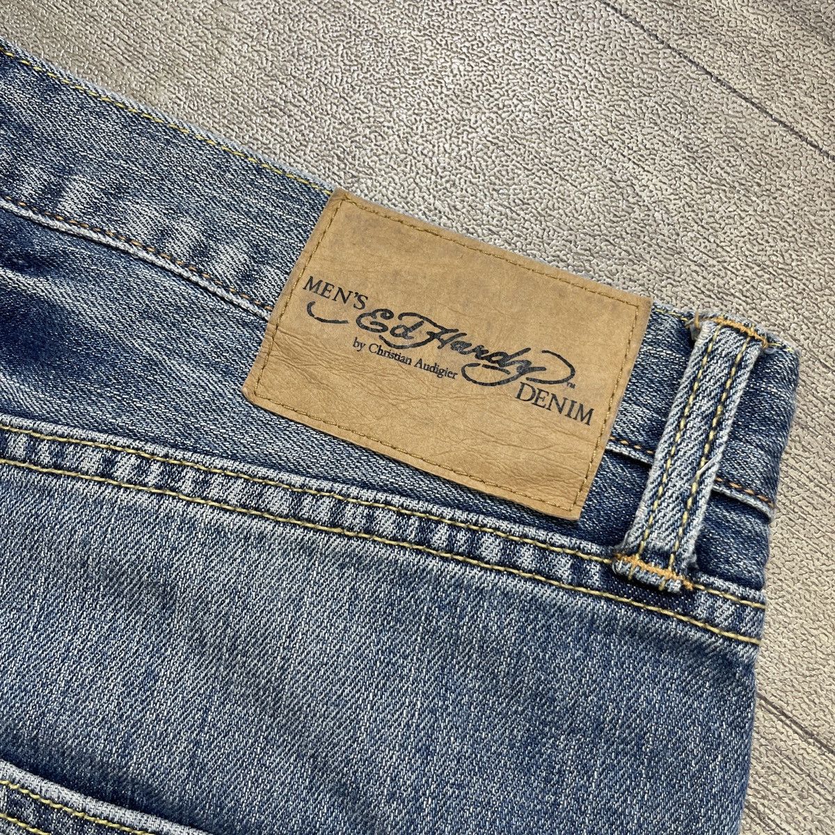 Christian Audigier × Ed Hardy × Vintage Ed hardy y2k jeans shorts Size US 35 - 3 Thumbnail