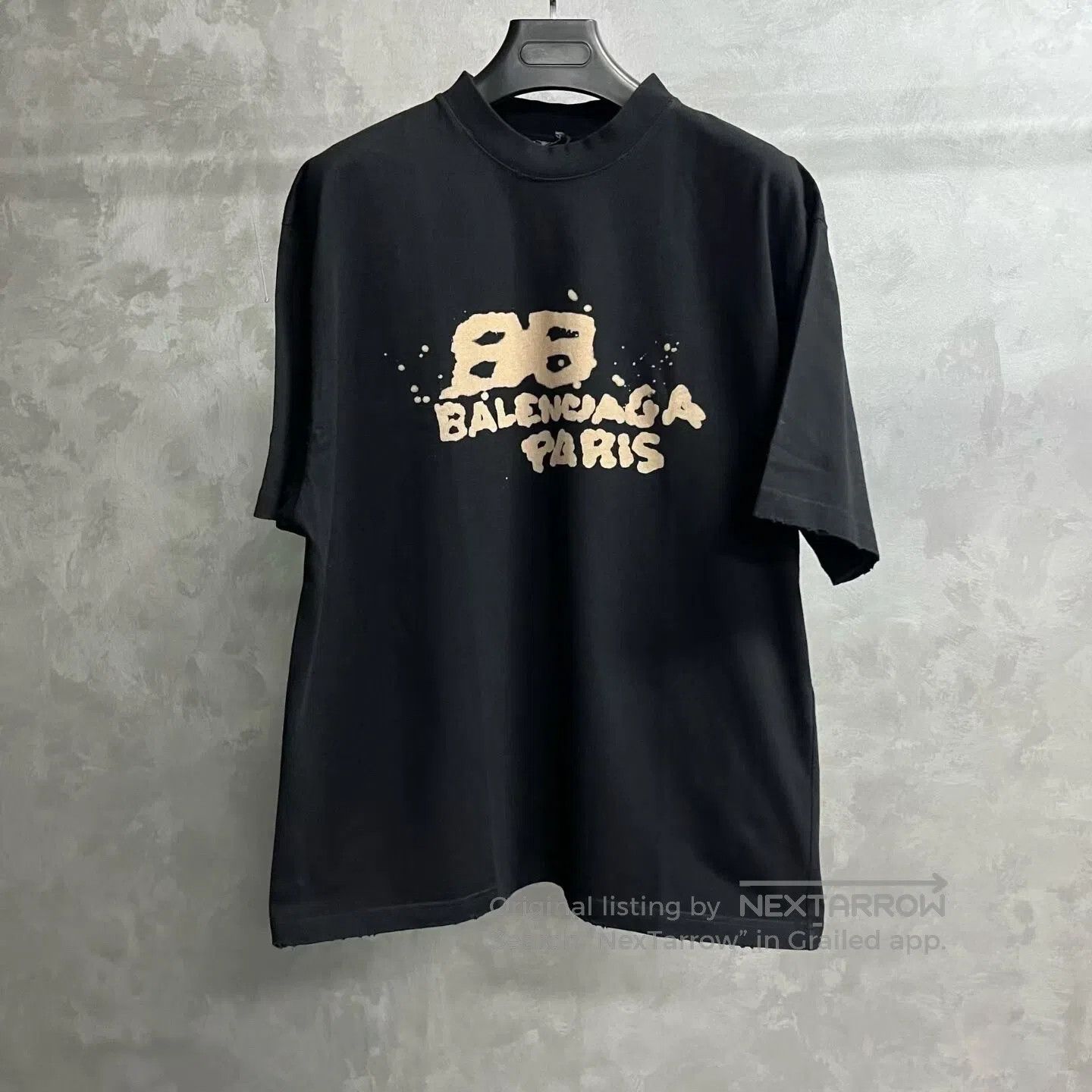 Balenciaga Balenciaga Black letter-print round-neck short-sleeve T-sh Size US S / EU 44-46 / 1 - 1 Thumbnail