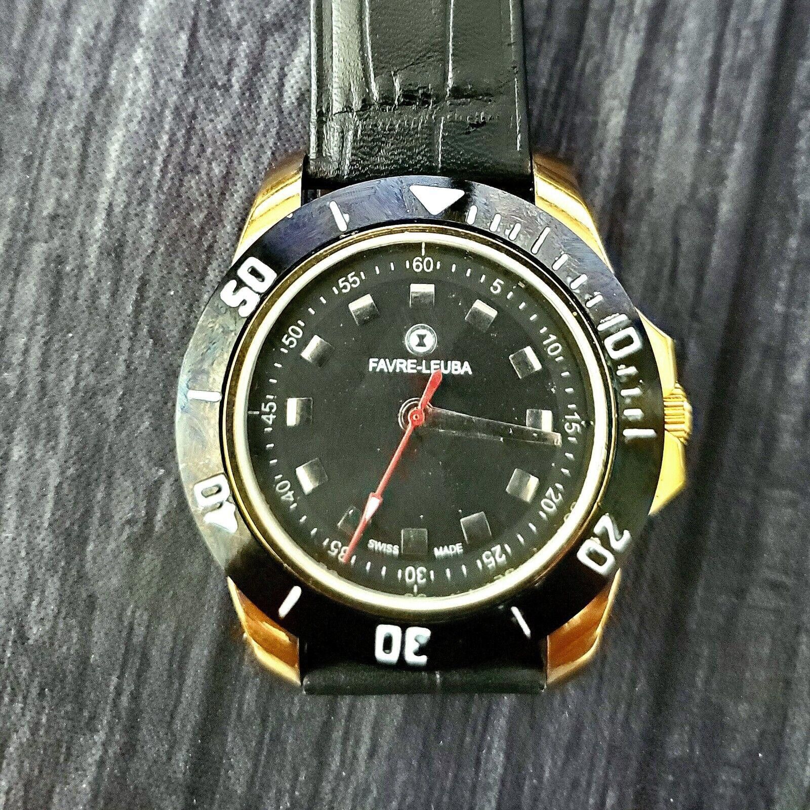 image of Designer Favre Leuba Rader Serviced Mechanical Mens Swiss Watch in Gold