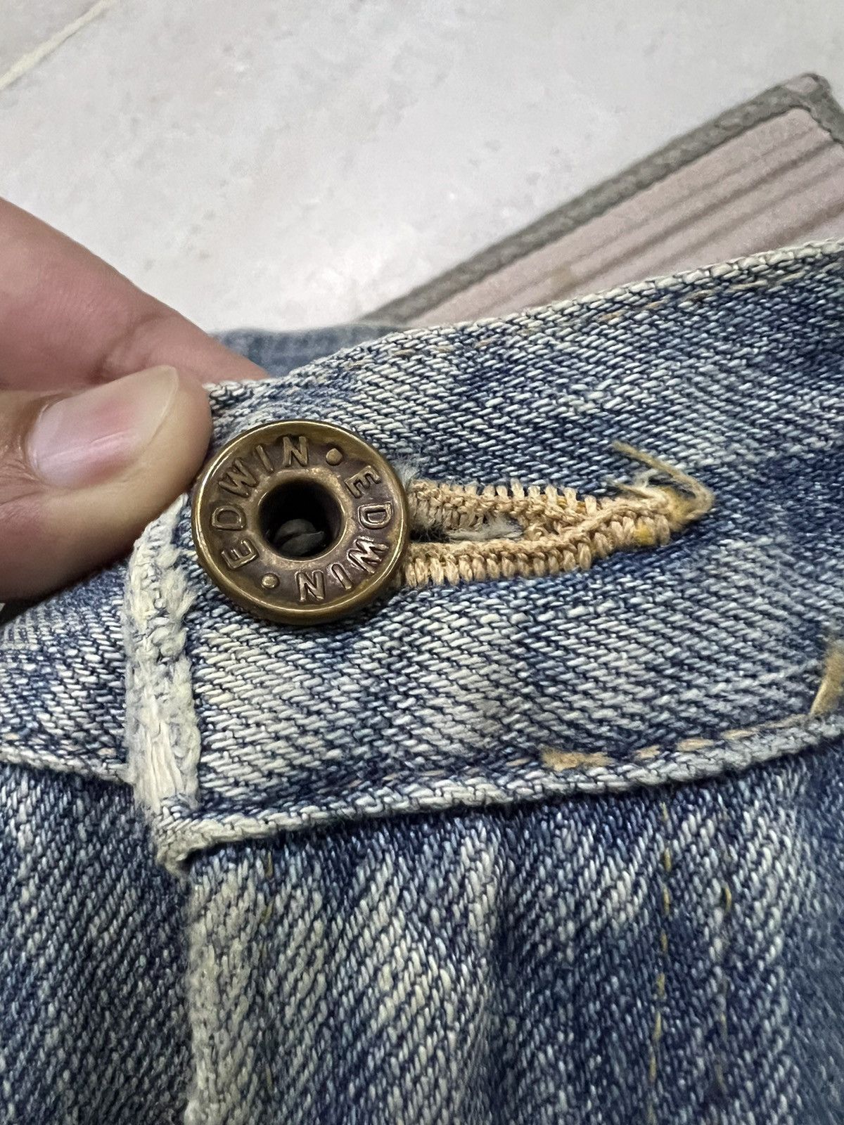 Edwin × Japanese Brand EDWIN 505z SELVEDGE LIGHT WASH ORANGE TAG DENIM Size US 29 - 10 Thumbnail