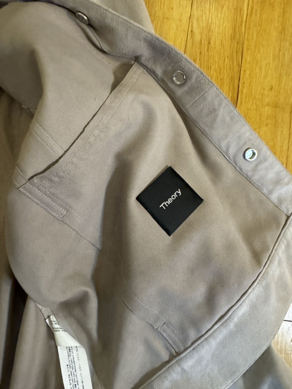 Theory Theory Jamie Suede Trucker Jacket Grey XXL Size US XXL / EU 58 / 5 - 2 Thumbnail