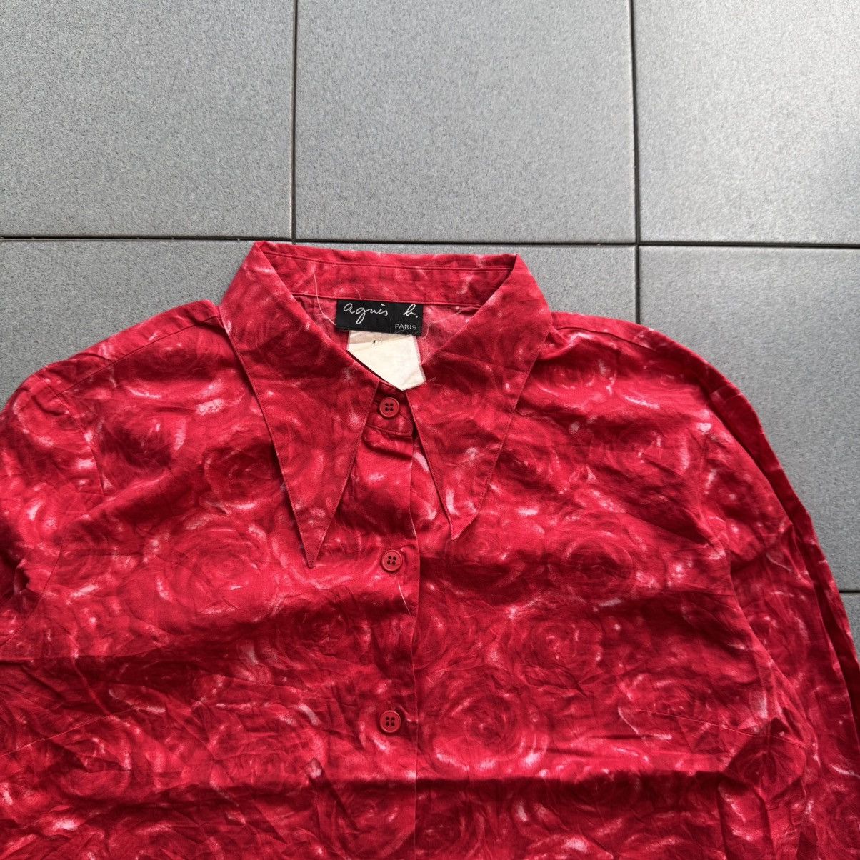 agnes b. 1990s Agnes B. Red Flower Rose Pattern Size S / US 4 / IT 40 - 2 Thumbnail