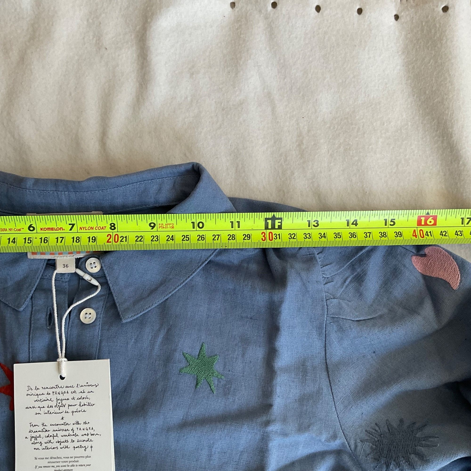 Sezane NWT SEZANE Pangea blue multicolor embroidered linen Bella MI Size S / US 4 / IT 40 - 4 Thumbnail