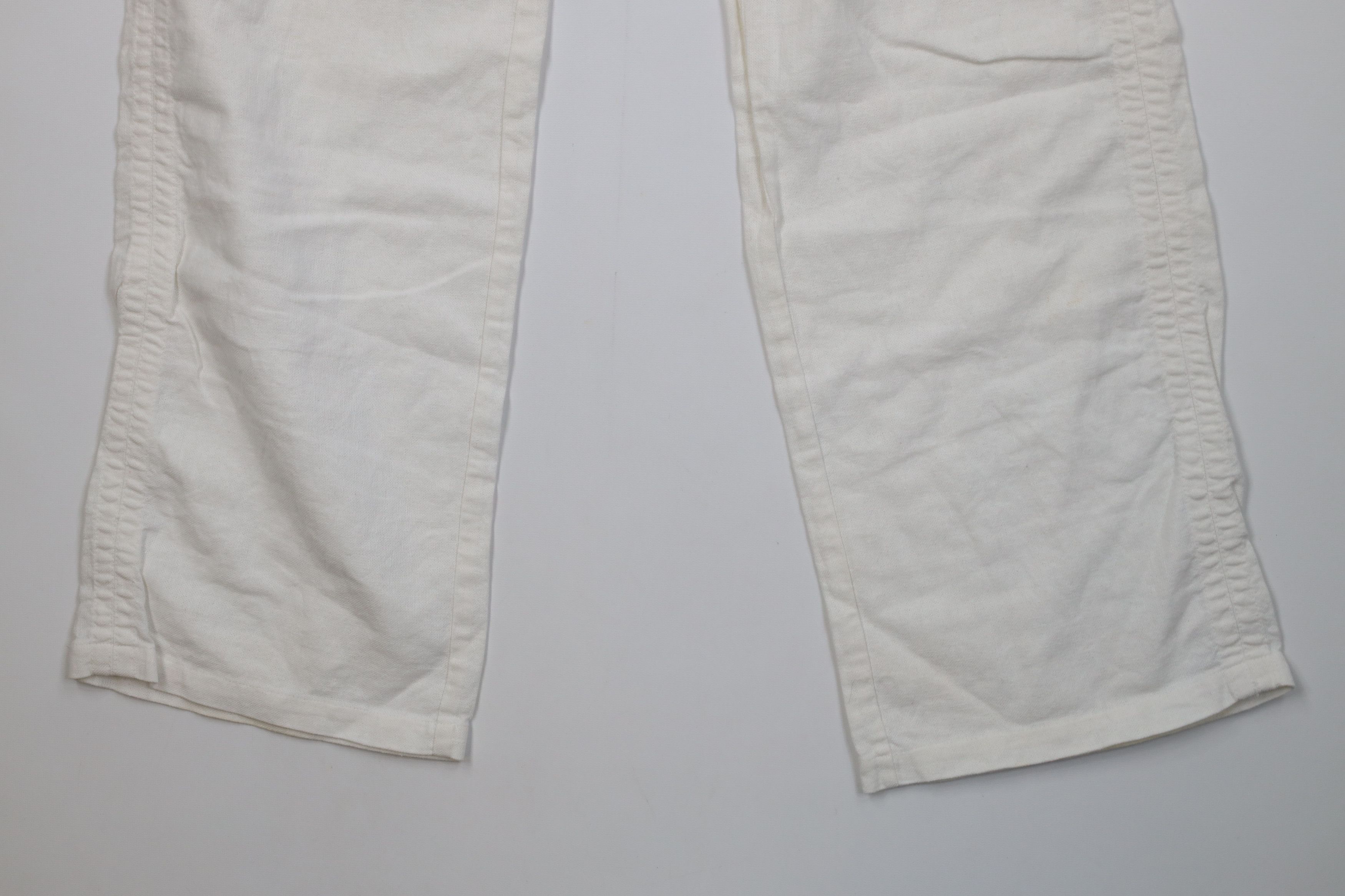 Desigual Desigual Linen Blend Wide Leg Beach Harem Pants White Size 32" / US 10 / IT 46 - 4 Thumbnail